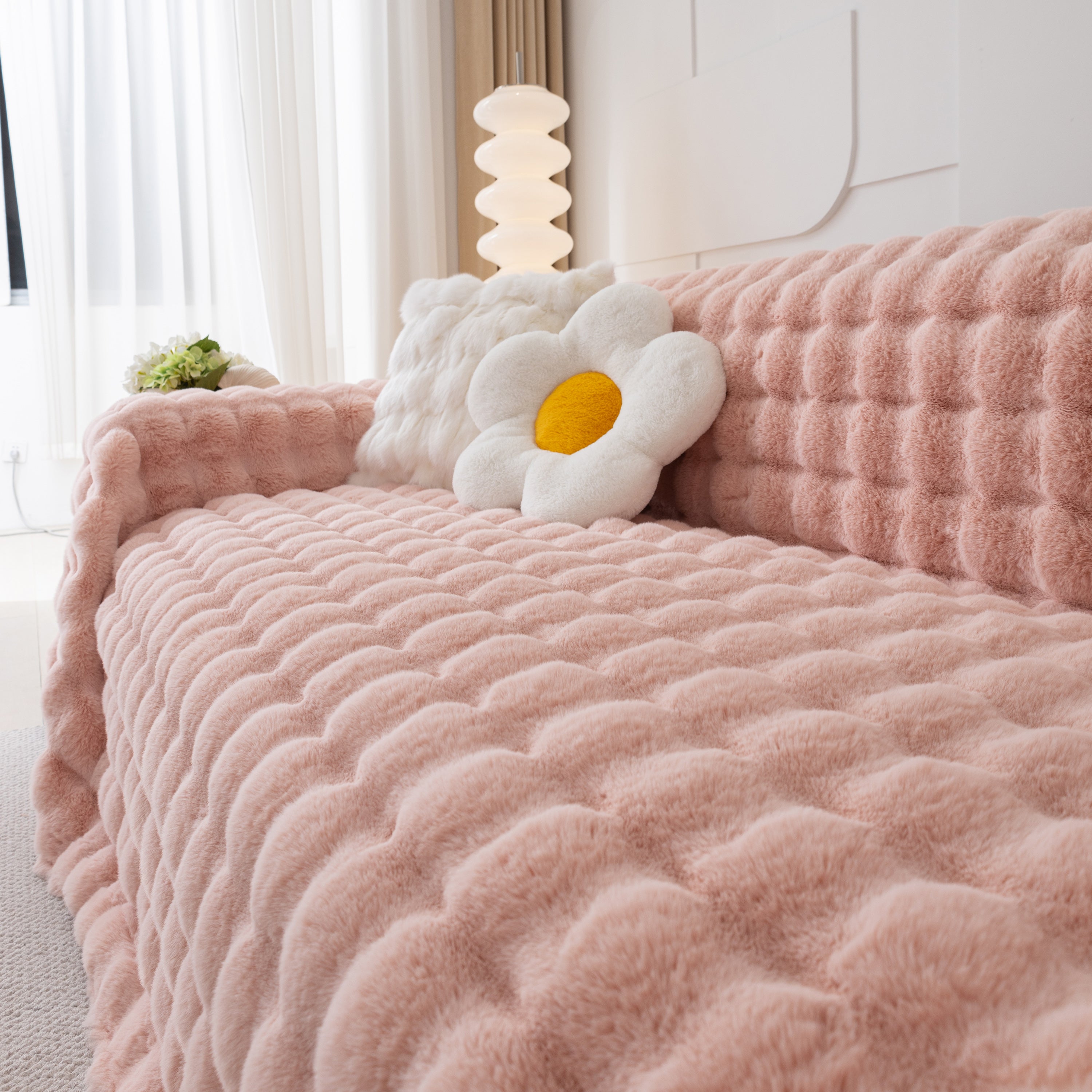 Faux Rabbit Fur Throws For Sofas, Stylish Throw Blankets For Couch And Couch Throw Cover