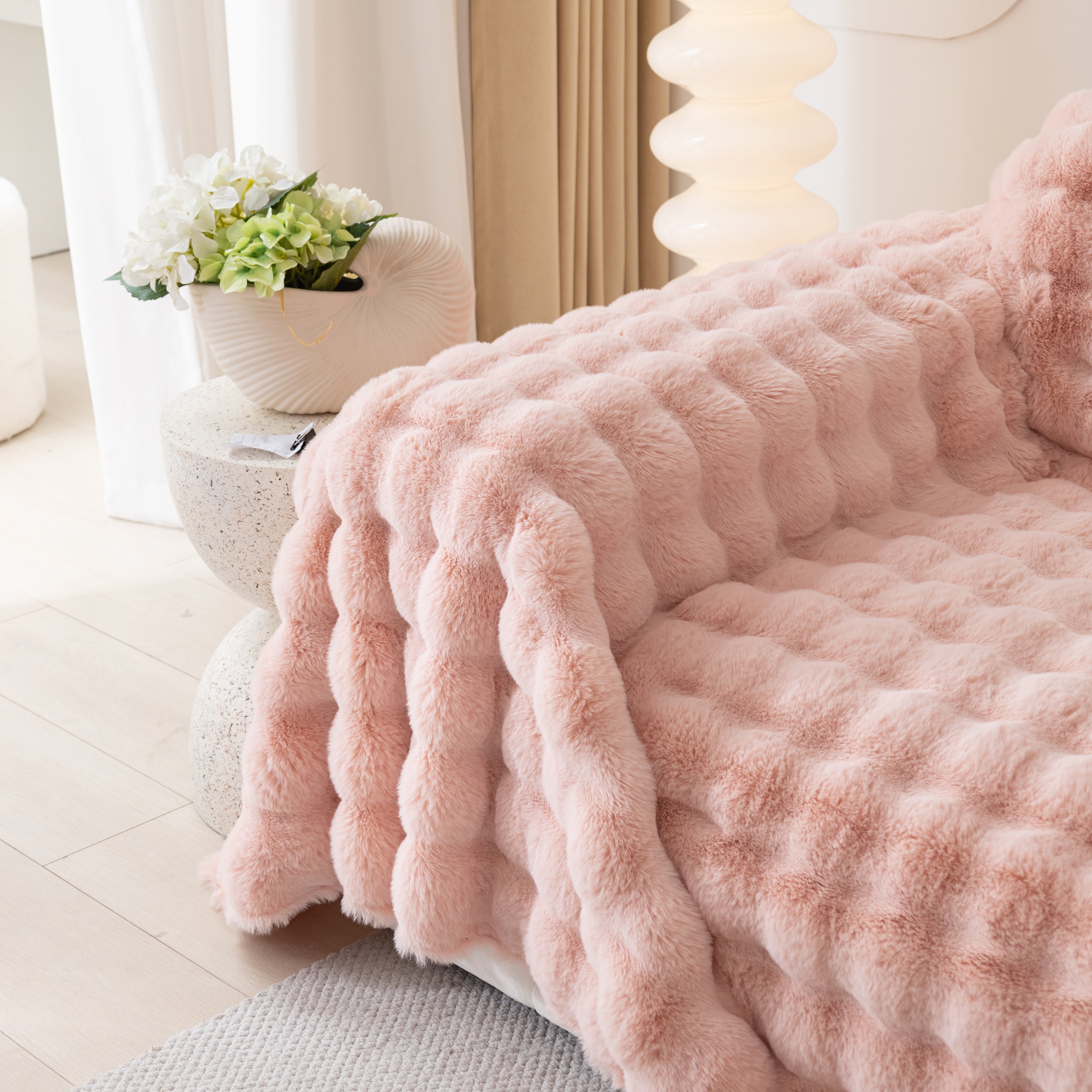 Faux Rabbit Fur Throws For Sofas, Stylish Throw Blankets For Couch And Couch Throw Cover