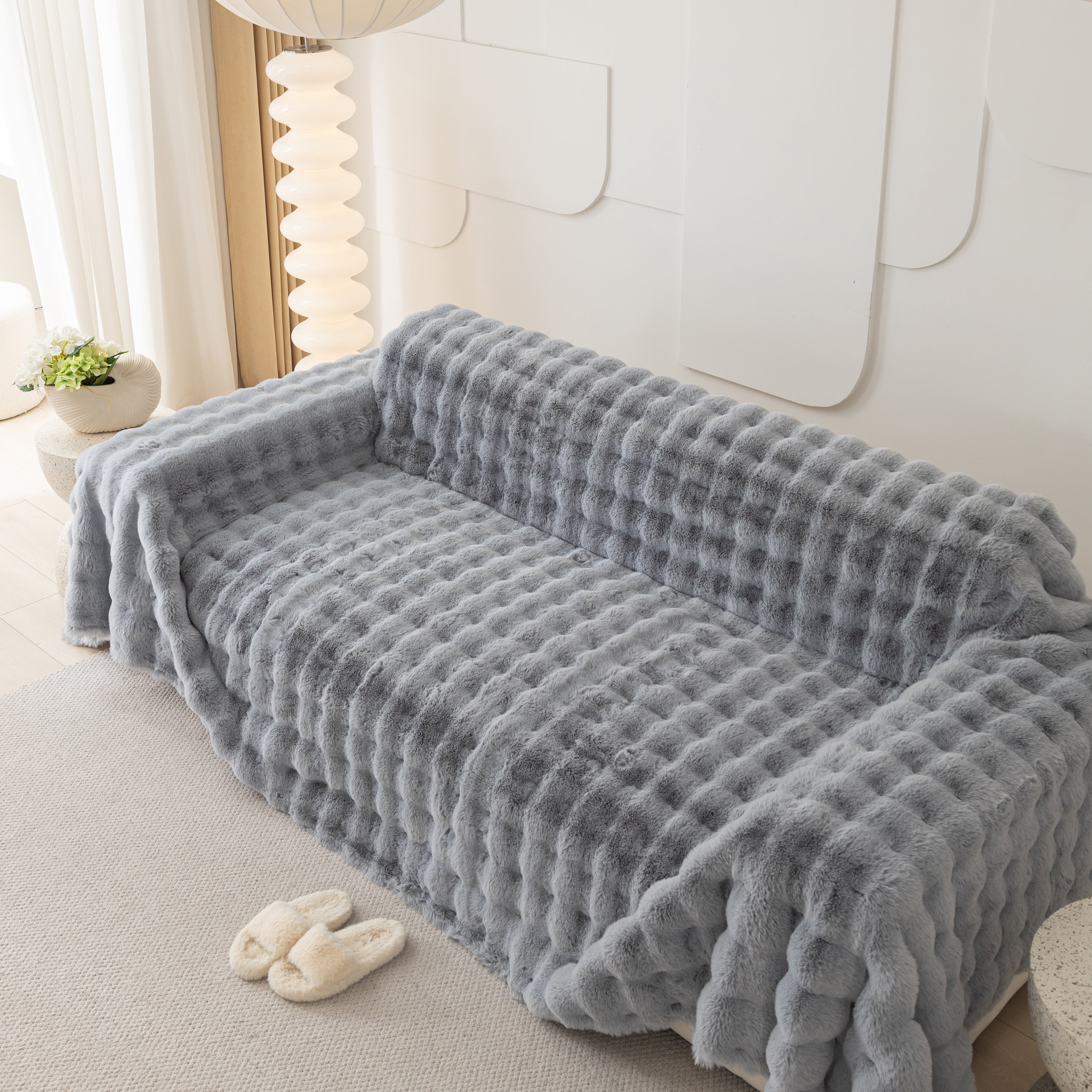 Faux Rabbit Fur Throws For Sofas, Stylish Throw Blankets For Couch And Couch Throw Cover