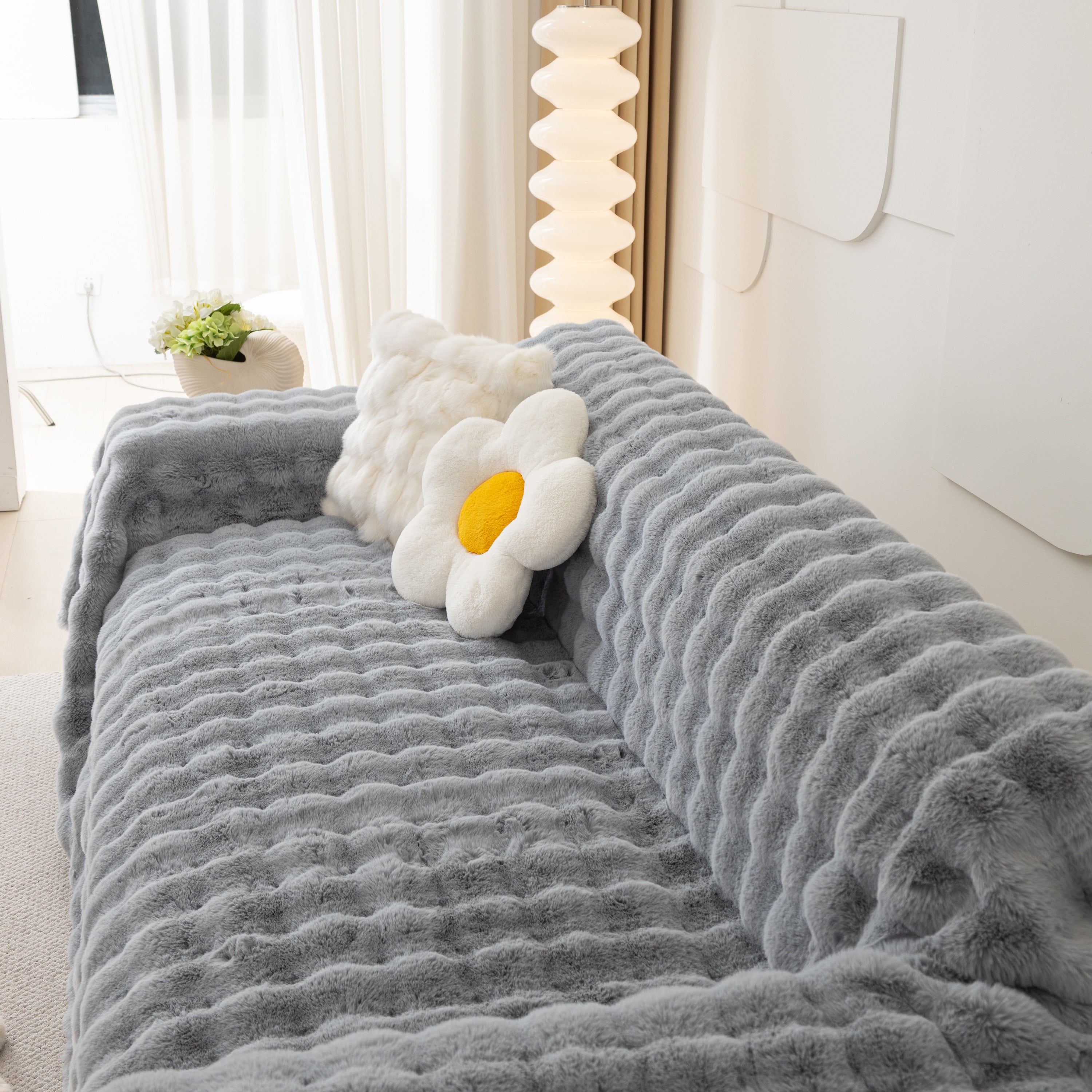 Faux Rabbit Fur Throws For Sofas, Stylish Throw Blankets For Couch And Couch Throw Cover