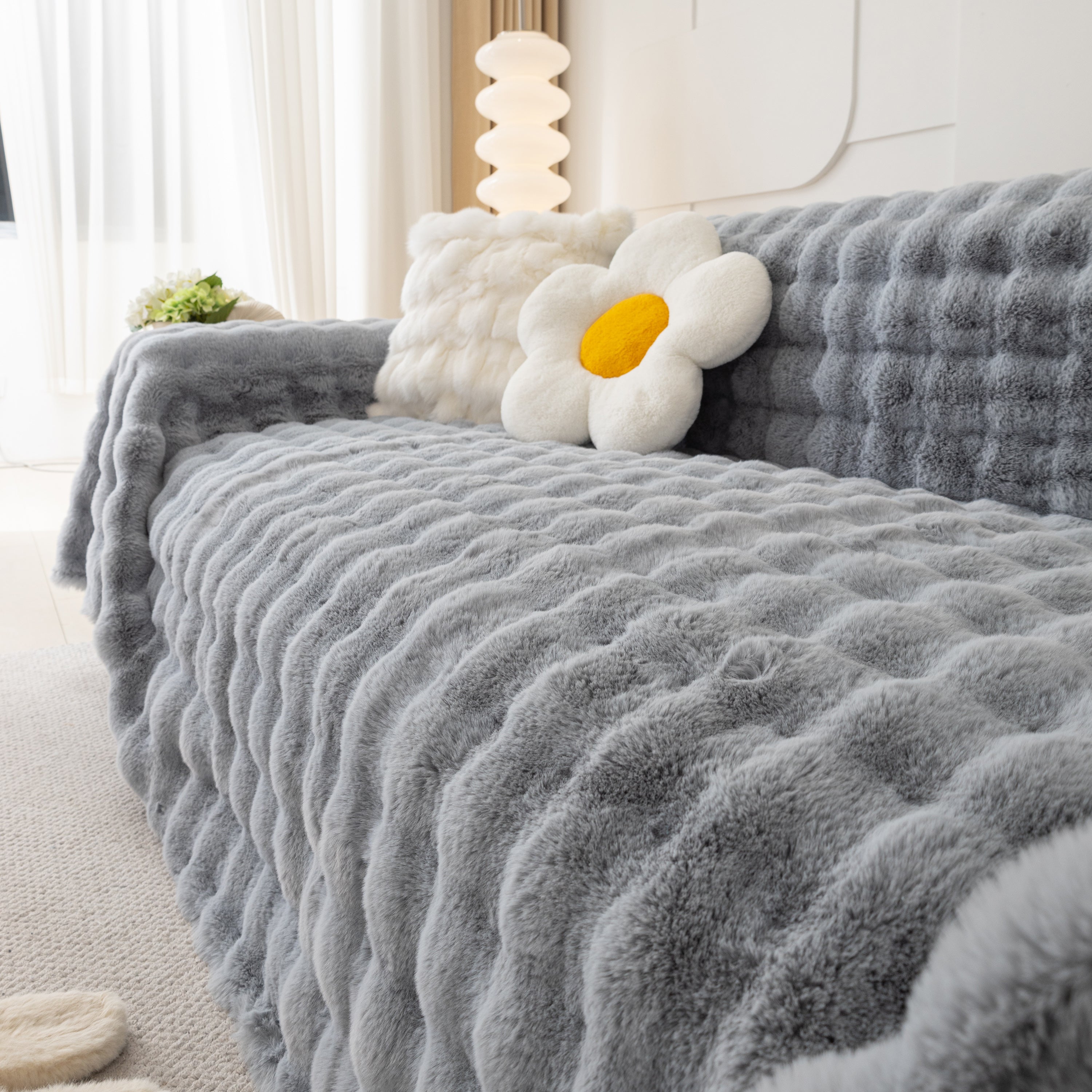 Faux Rabbit Fur Throws For Sofas, Stylish Throw Blankets For Couch And Couch Throw Cover
