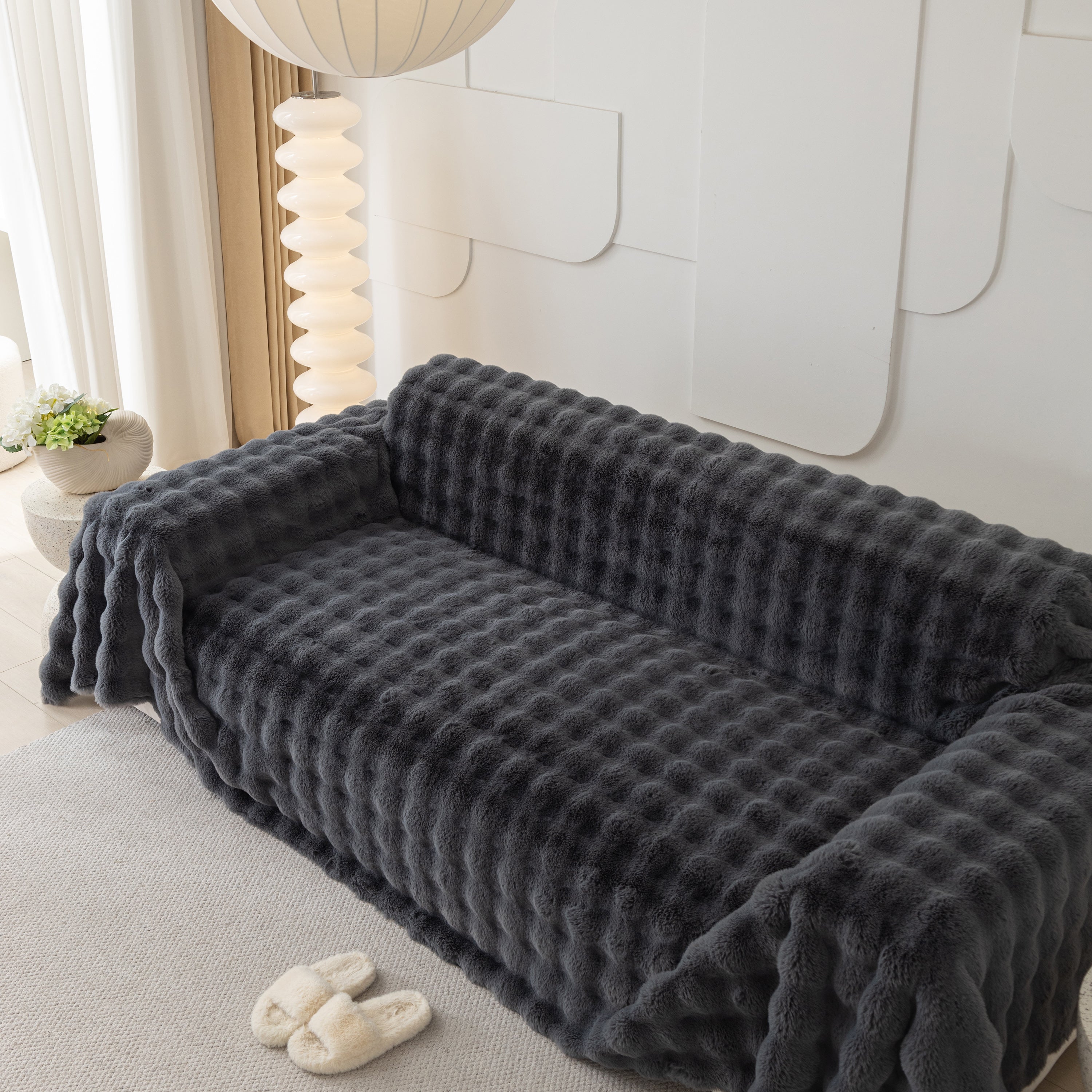 Faux Rabbit Fur Throws For Sofas, Stylish Throw Blankets For Couch And Couch Throw Cover