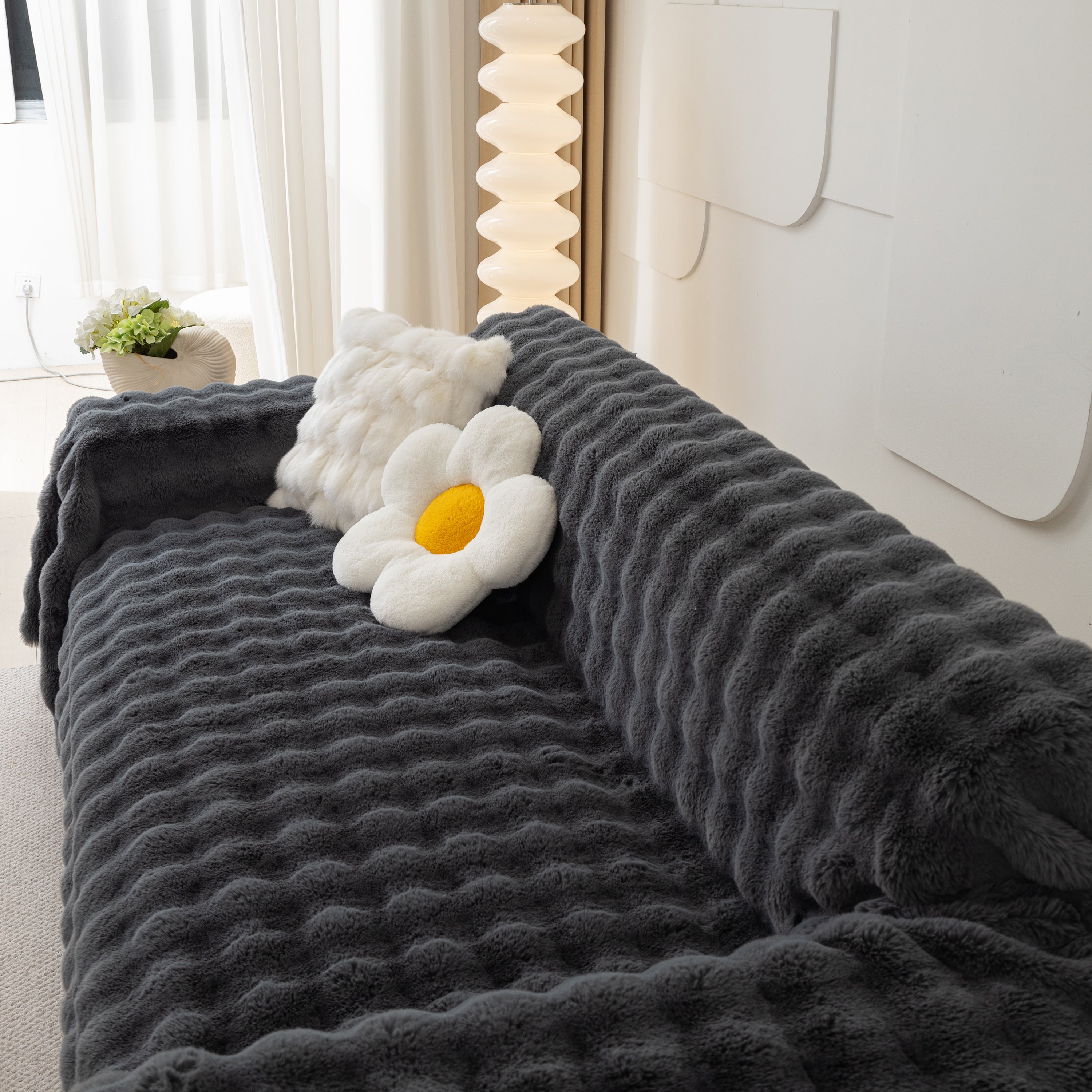 Faux Rabbit Fur Throws For Sofas, Stylish Throw Blankets For Couch And Couch Throw Cover