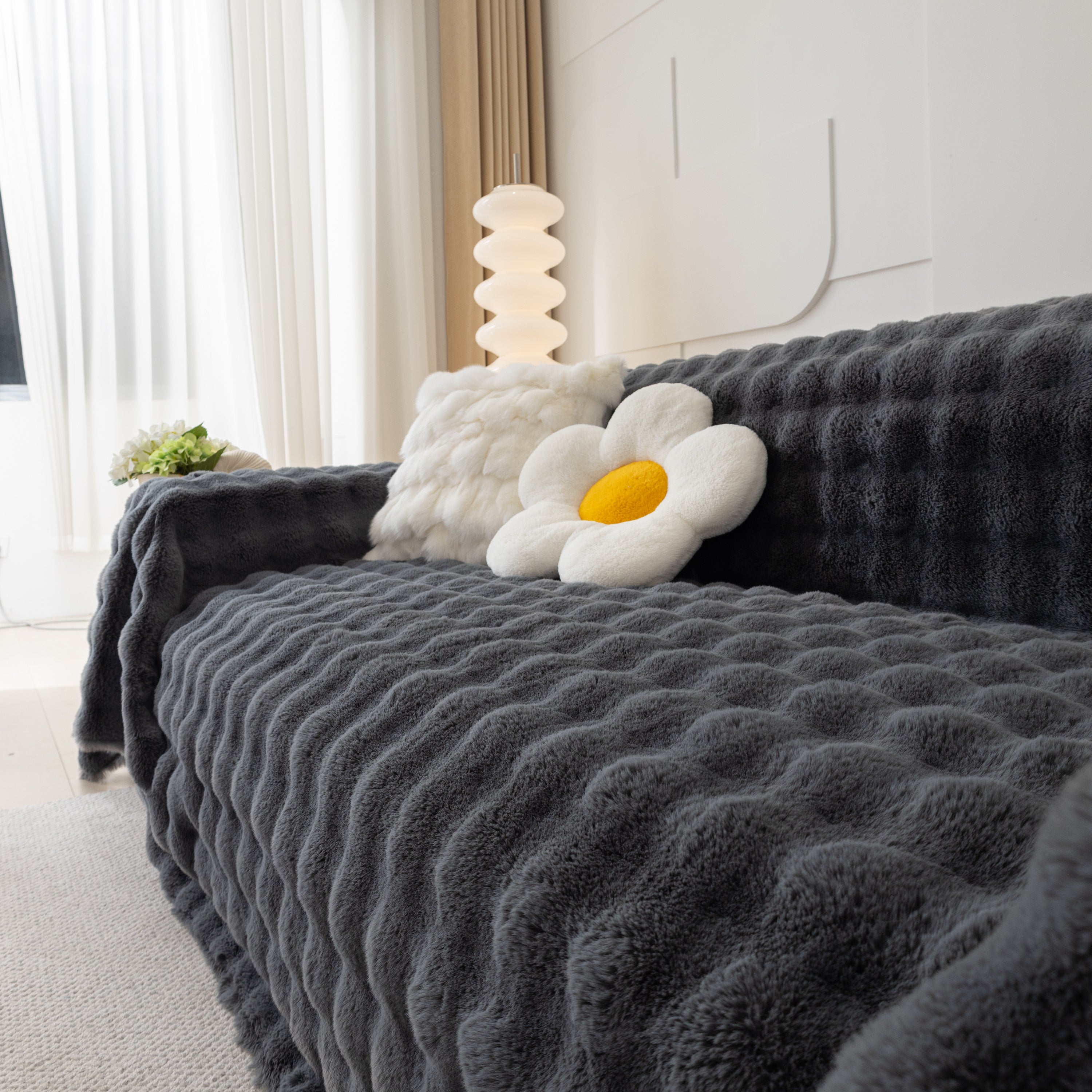 Faux Rabbit Fur Throws For Sofas, Stylish Throw Blankets For Couch And Couch Throw Cover