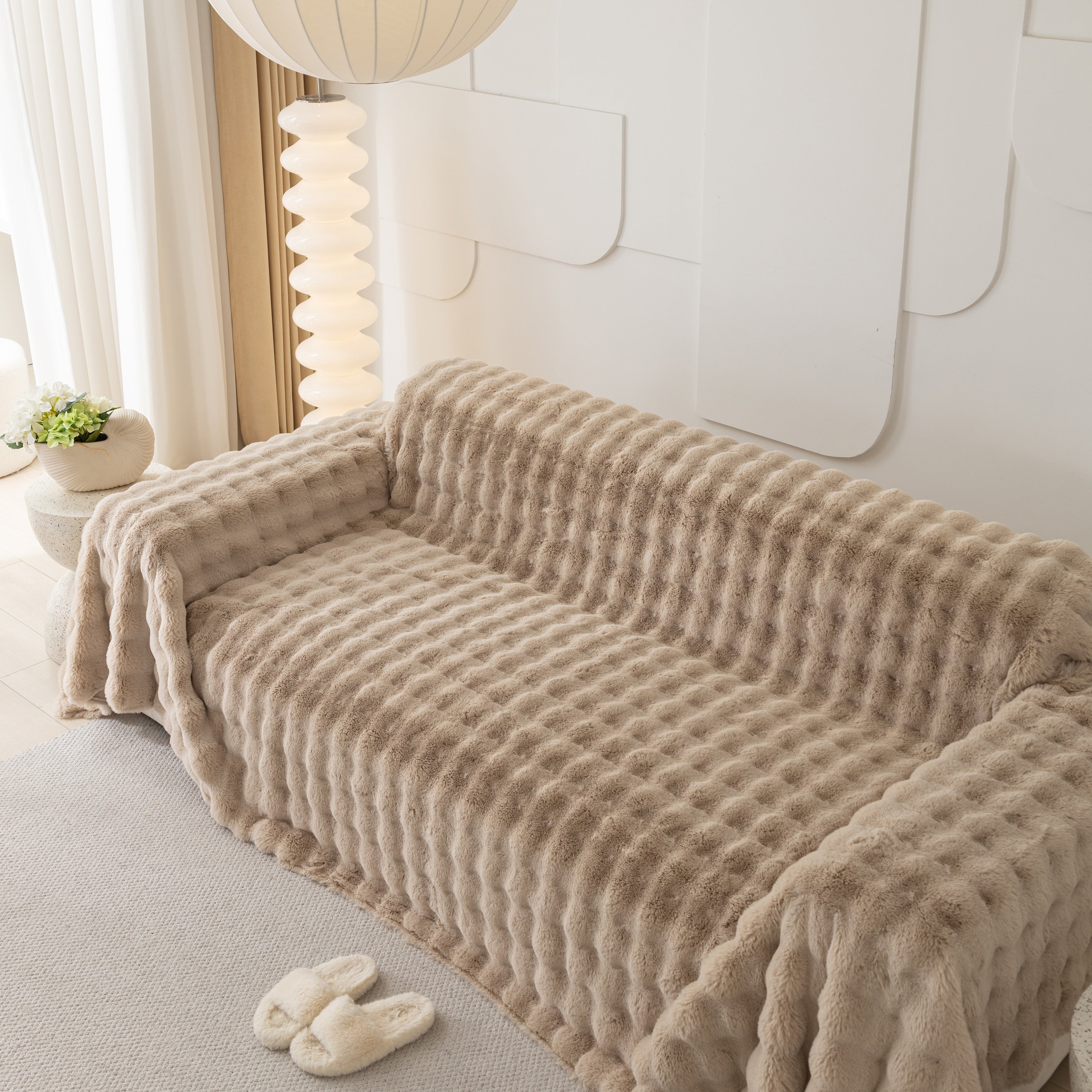 Faux Rabbit Fur Throws For Sofas, Stylish Throw Blankets For Couch And Couch Throw Cover