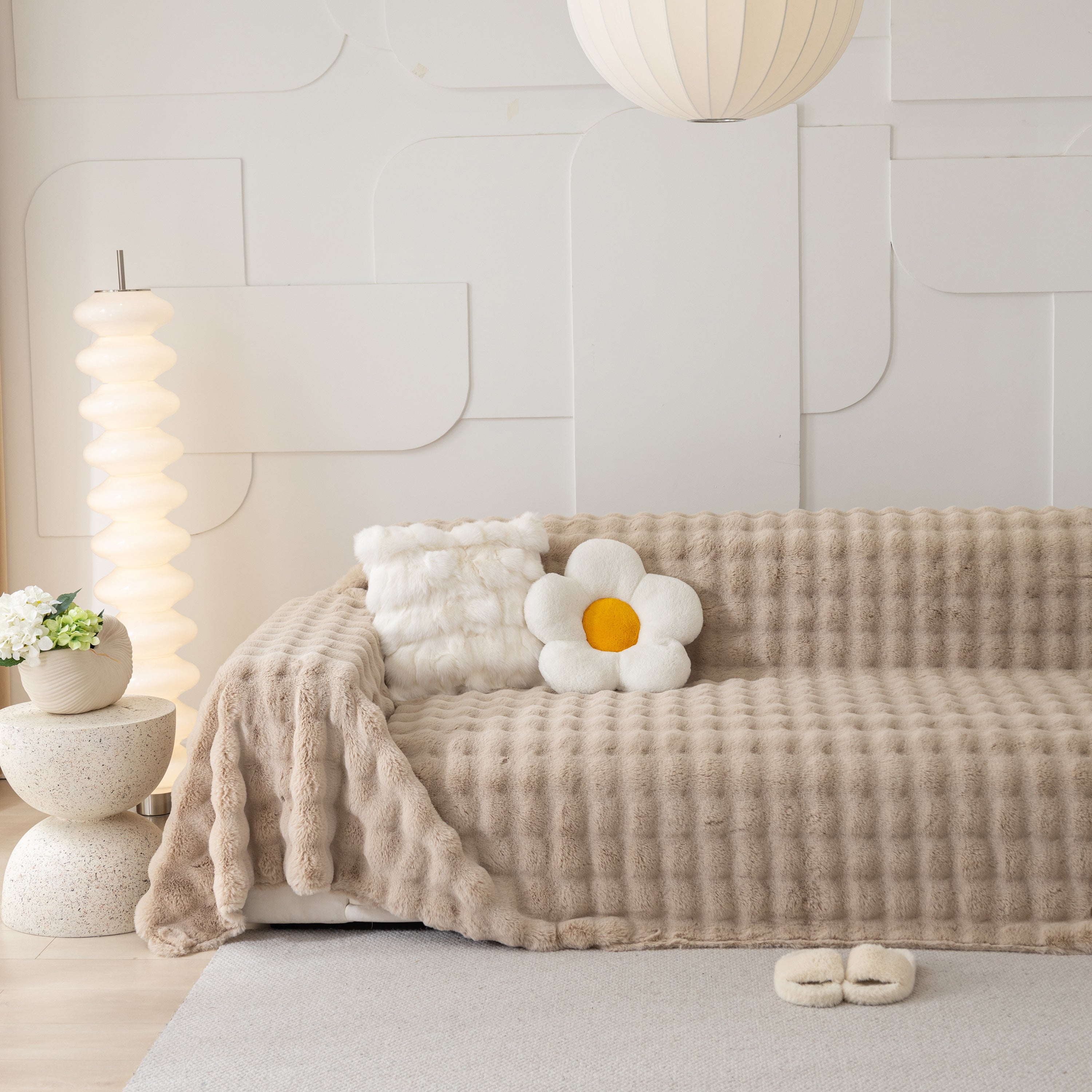 Faux Rabbit Fur Throws For Sofas, Stylish Throw Blankets For Couch And Couch Throw Cover