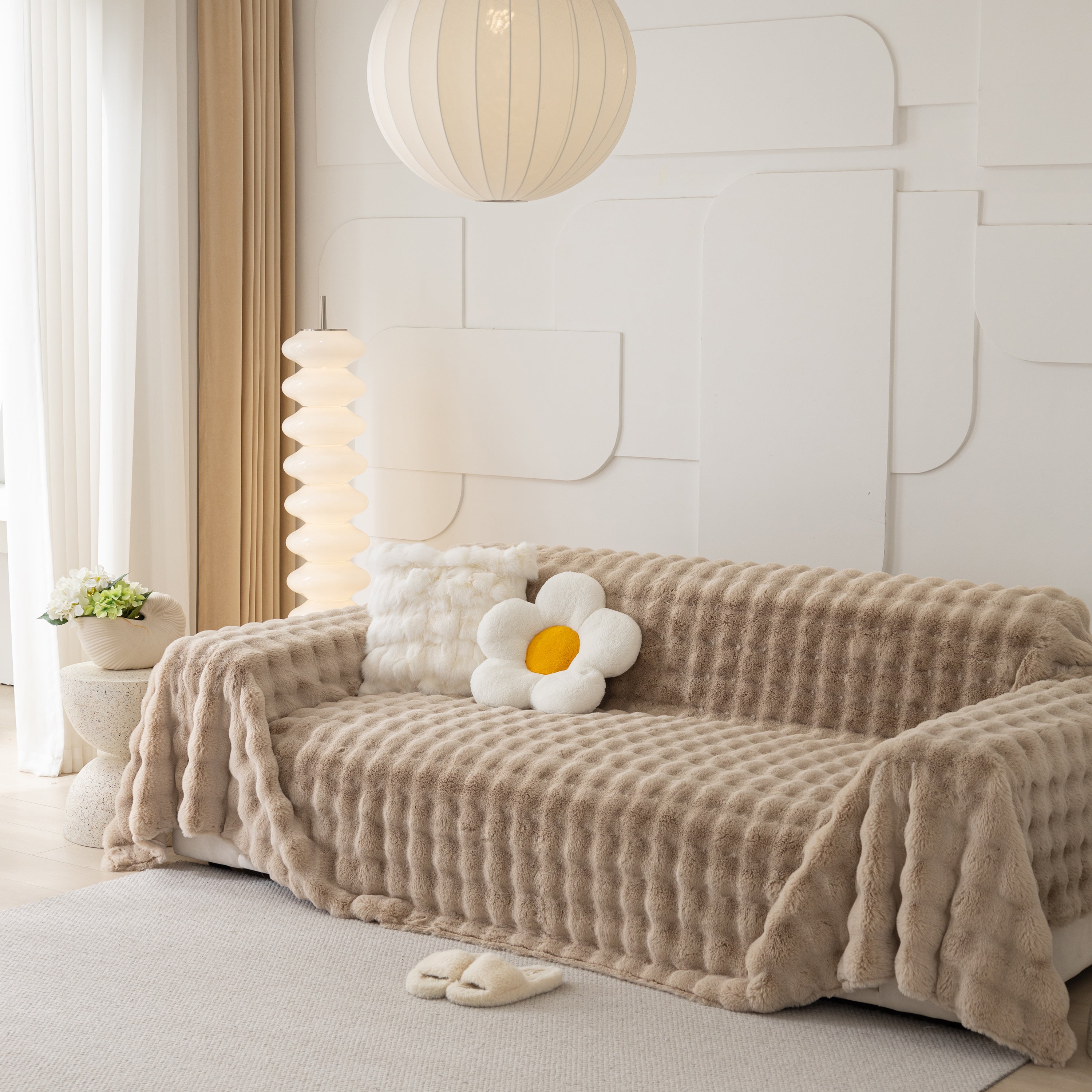 Faux Rabbit Fur Throws For Sofas, Stylish Throw Blankets For Couch And Couch Throw Cover