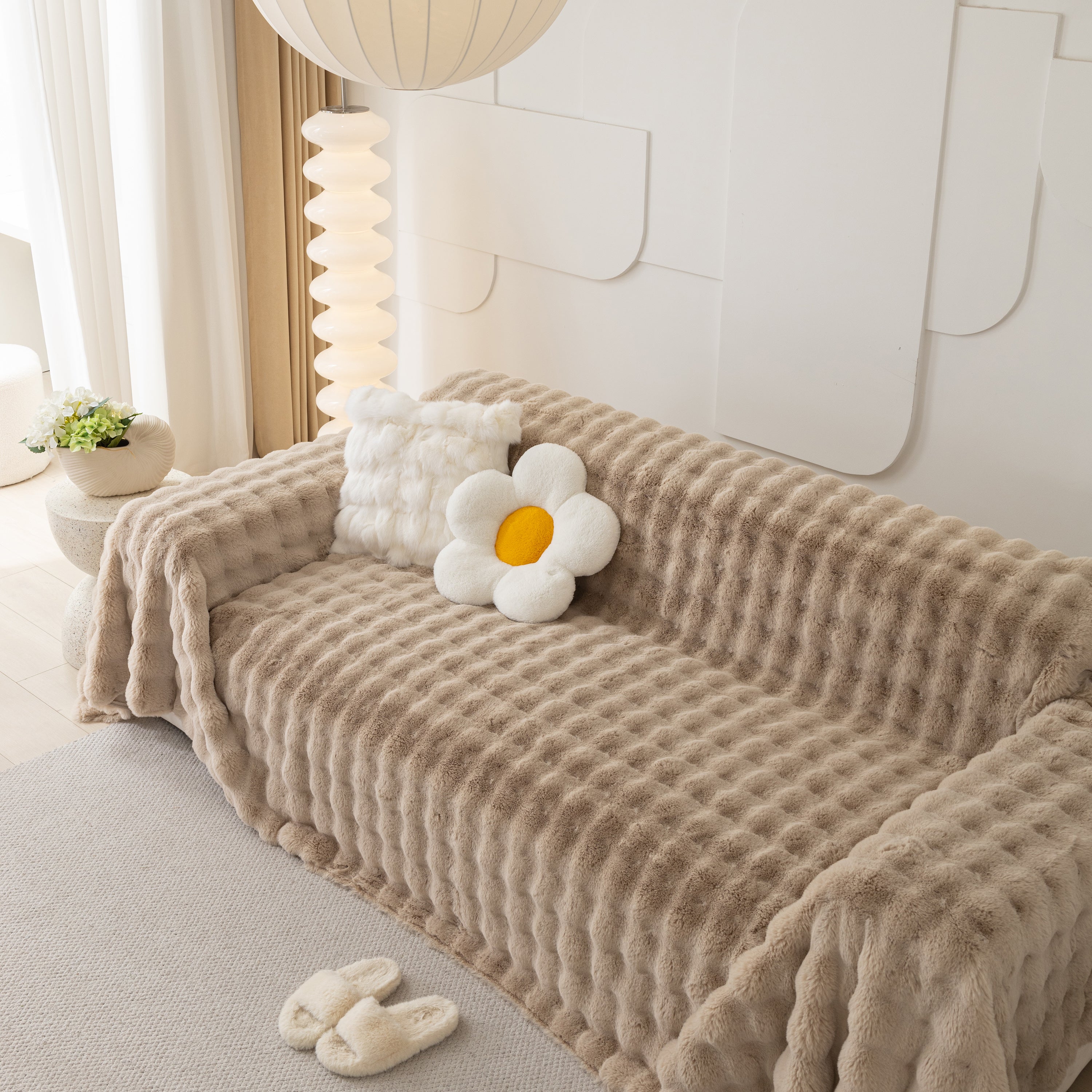 Faux Rabbit Fur Throws For Sofas, Stylish Throw Blankets For Couch And Couch Throw Cover