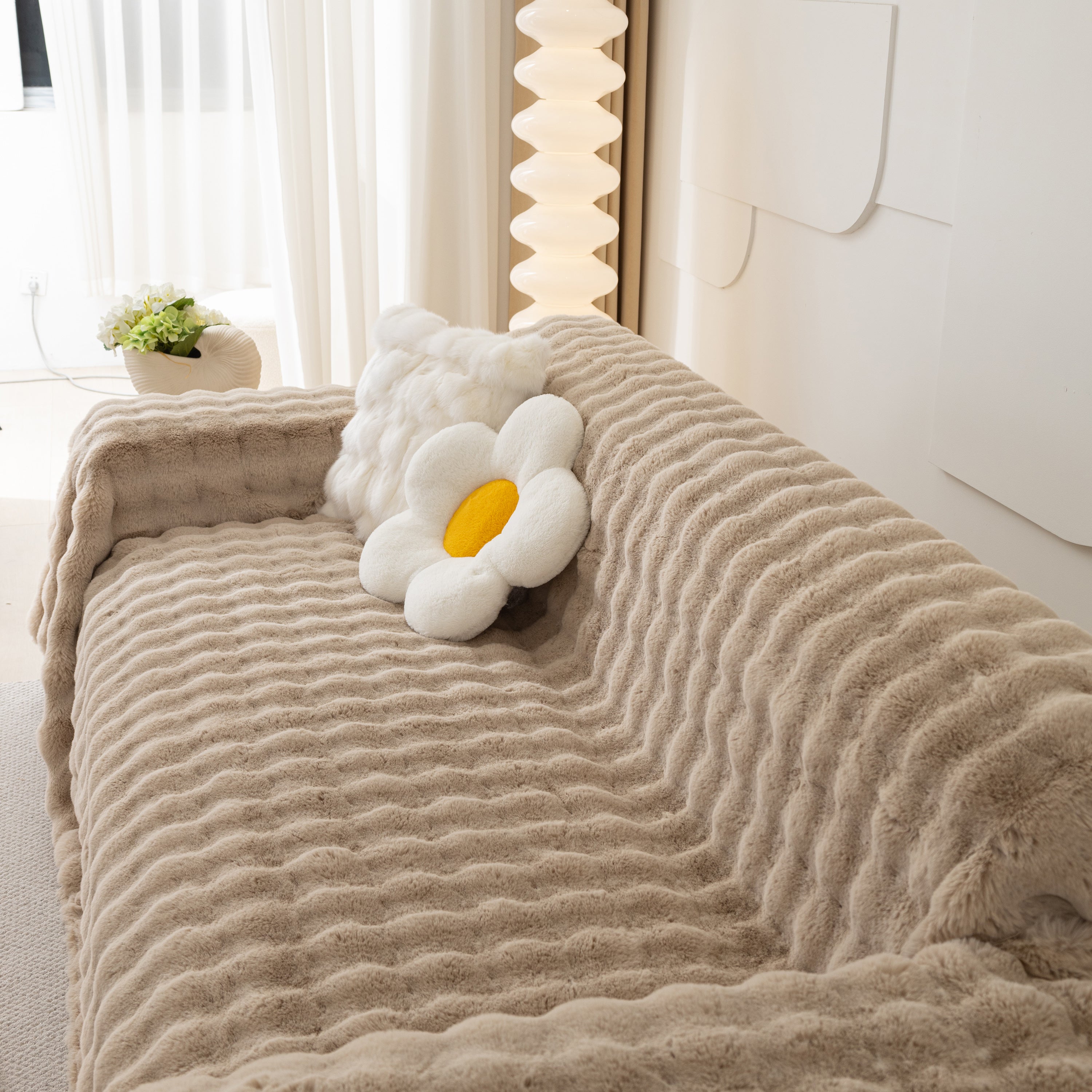 Faux Rabbit Fur Throws For Sofas, Stylish Throw Blankets For Couch And Couch Throw Cover