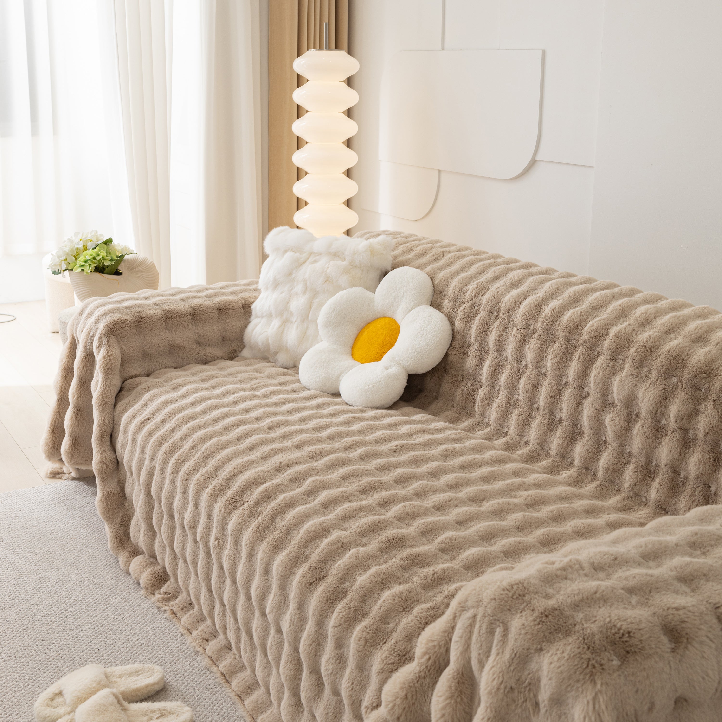 Faux Rabbit Fur Throws For Sofas, Stylish Throw Blankets For Couch And Couch Throw Cover