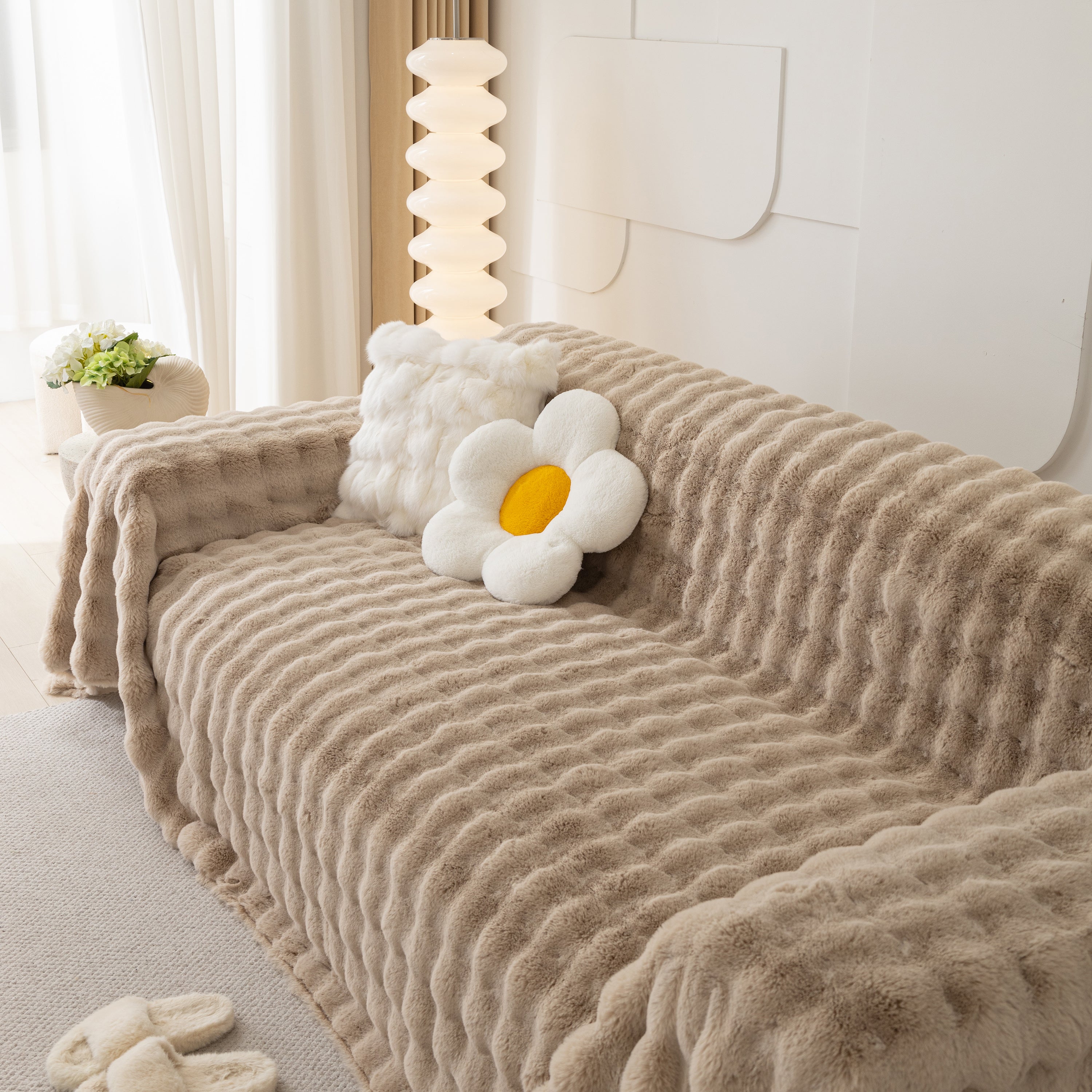 Faux Rabbit Fur Throws For Sofas, Stylish Throw Blankets For Couch And Couch Throw Cover