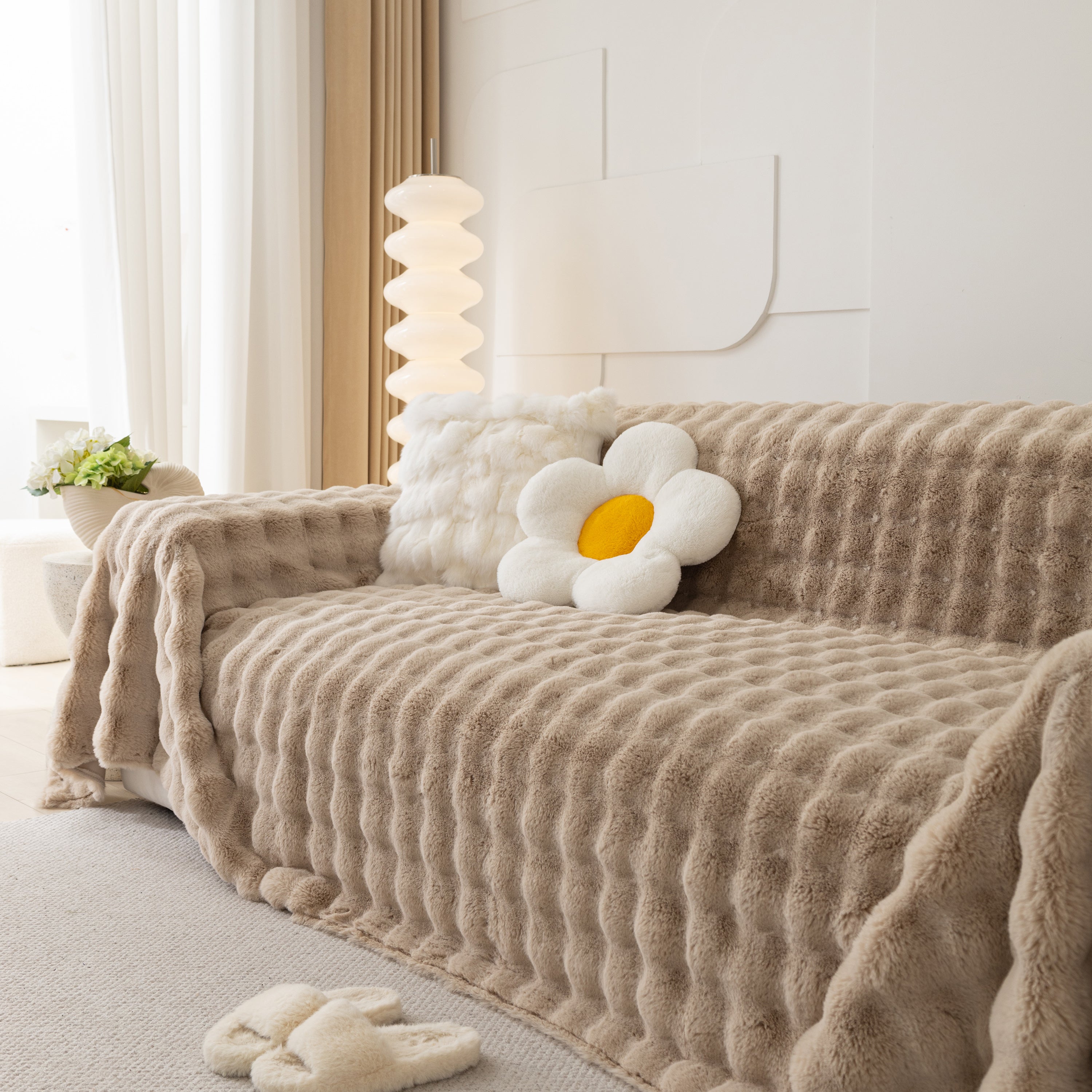 Faux Rabbit Fur Throws For Sofas, Stylish Throw Blankets For Couch And Couch Throw Cover