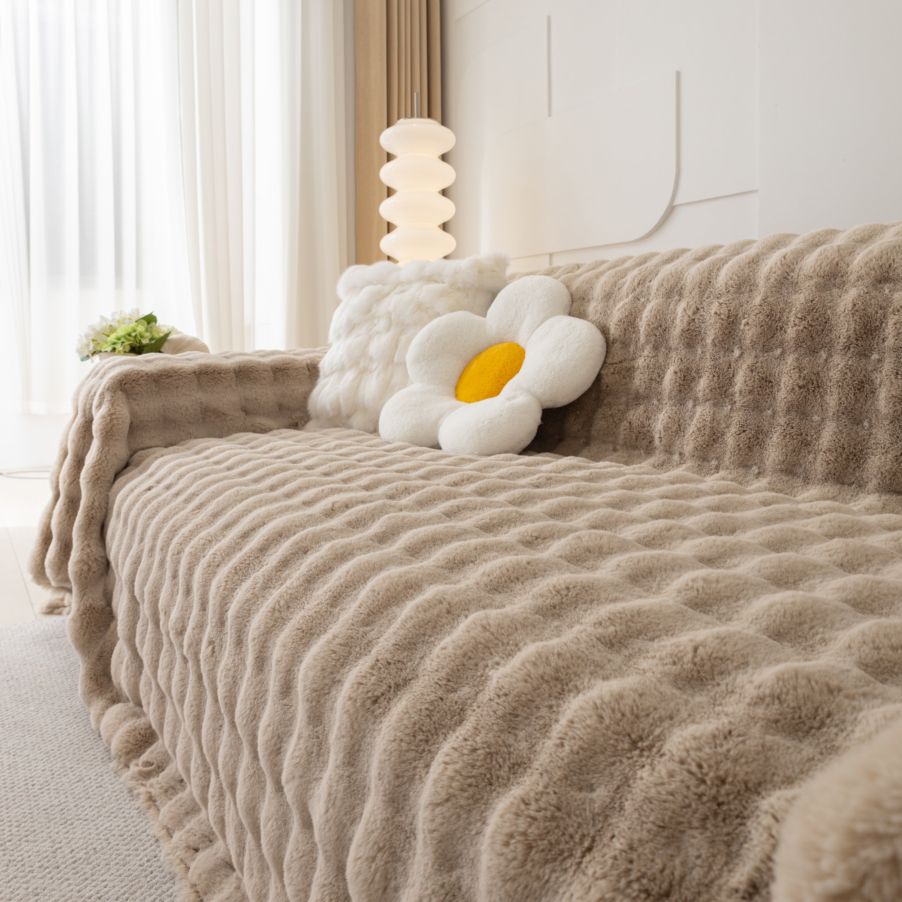 Faux Rabbit Fur Throws For Sofas, Stylish Throw Blankets For Couch And Couch Throw Cover