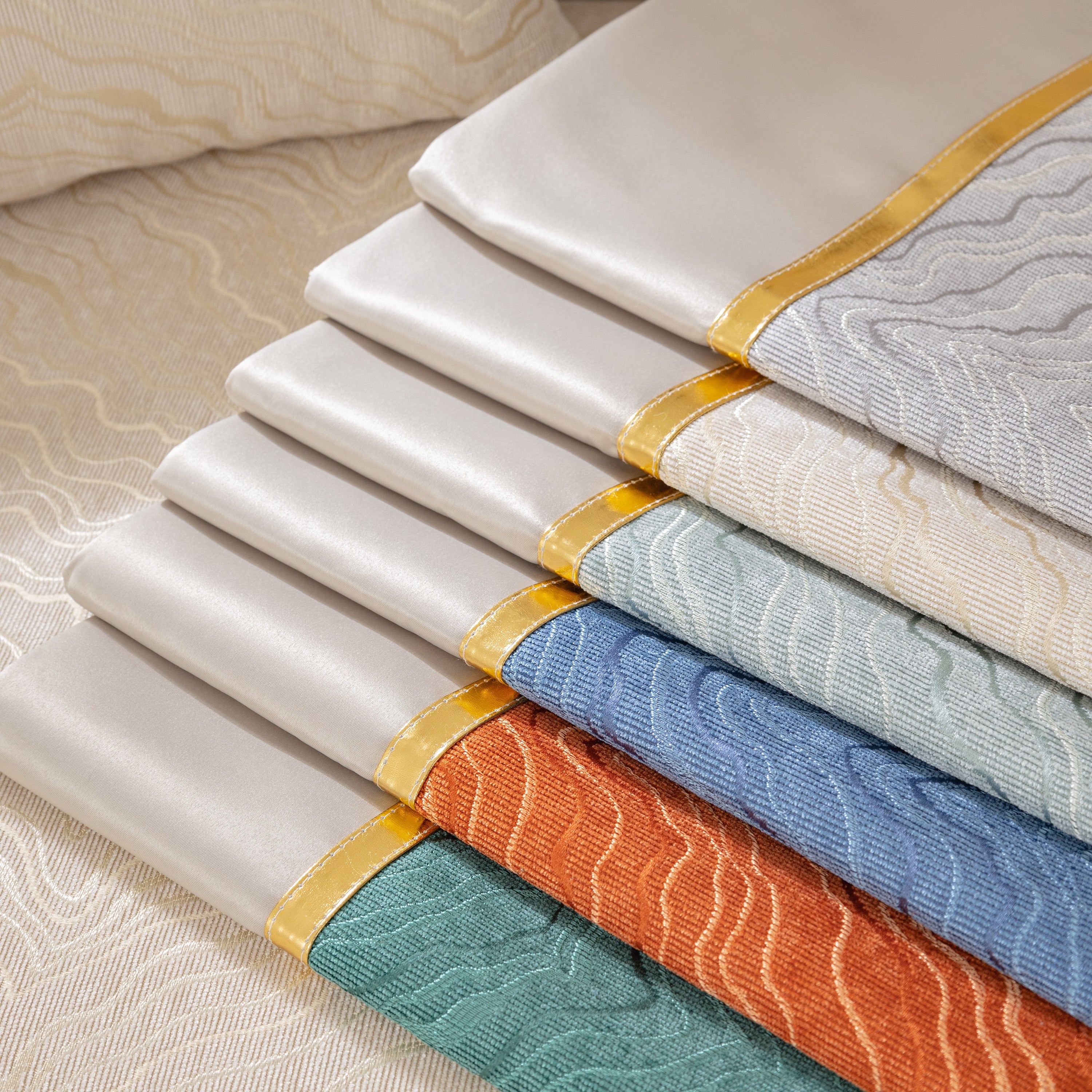 Modular Sofa Cover For Sectionals, Gold Striped Non-slip Couch Protector