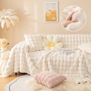 Super Soft Fluffy Faux Rabbit Fur Sofa Throw Blanket, Couch Cover Blanket For Couches Living Room Furniture Throw