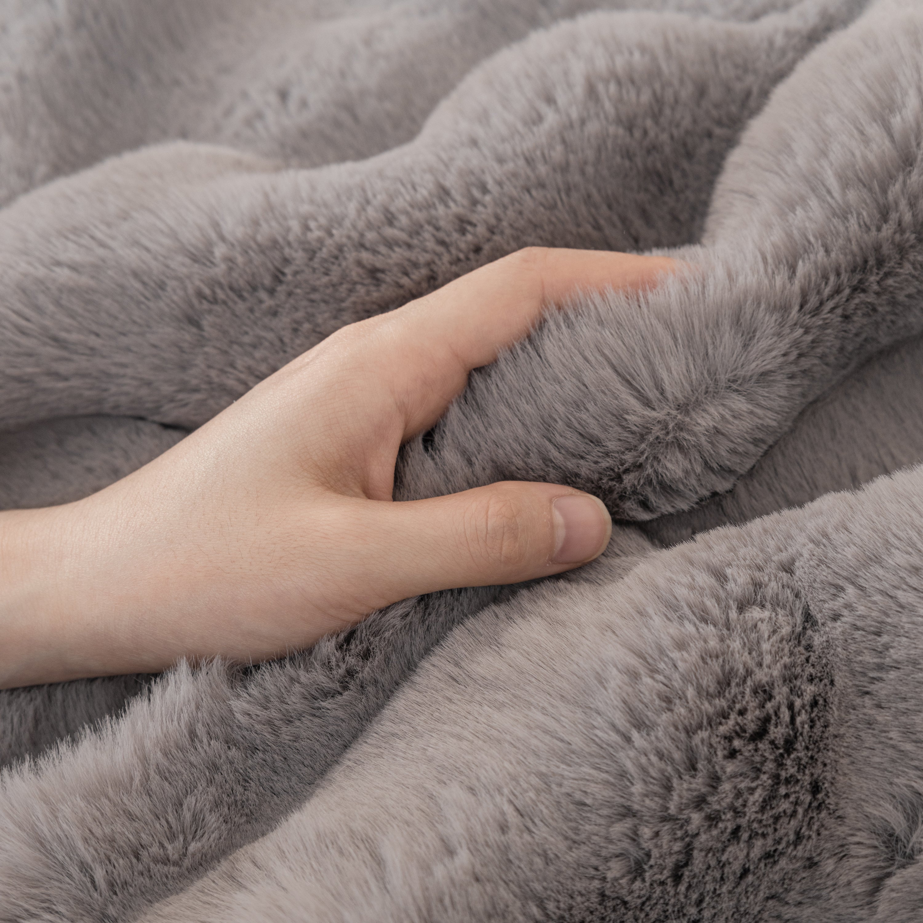 Super Soft Fluffy Faux Rabbit Fur Sofa Throw Blanket, Couch Cover Blanket For Couches Living Room Furniture Throw