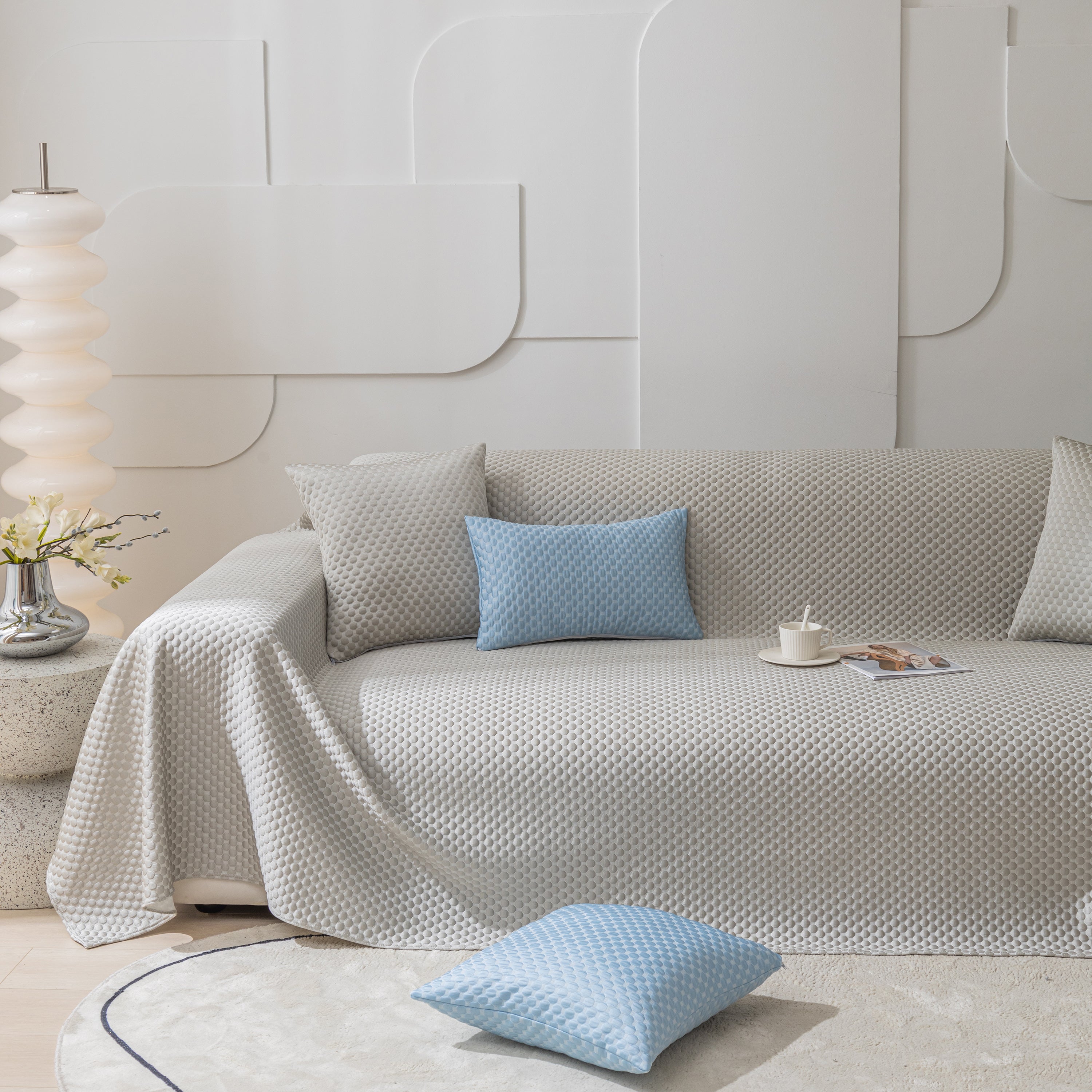 Fashion Granular Textured Sofa Couch Covers, L Shape Sectional Couch Covers, Sofa Covers For Living Room