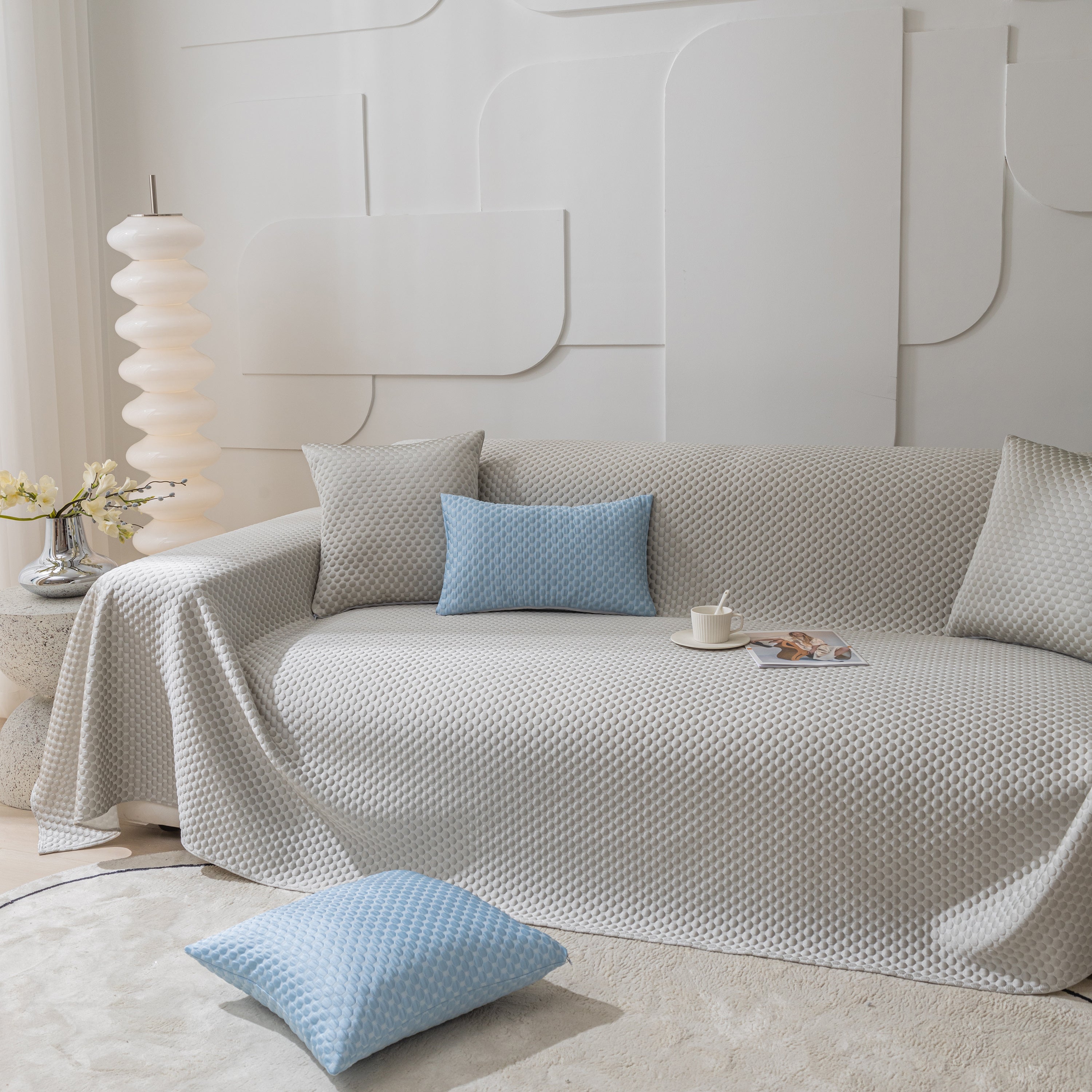 Fashion Granular Textured Sofa Couch Covers, L Shape Sectional Couch Covers, Sofa Covers For Living Room