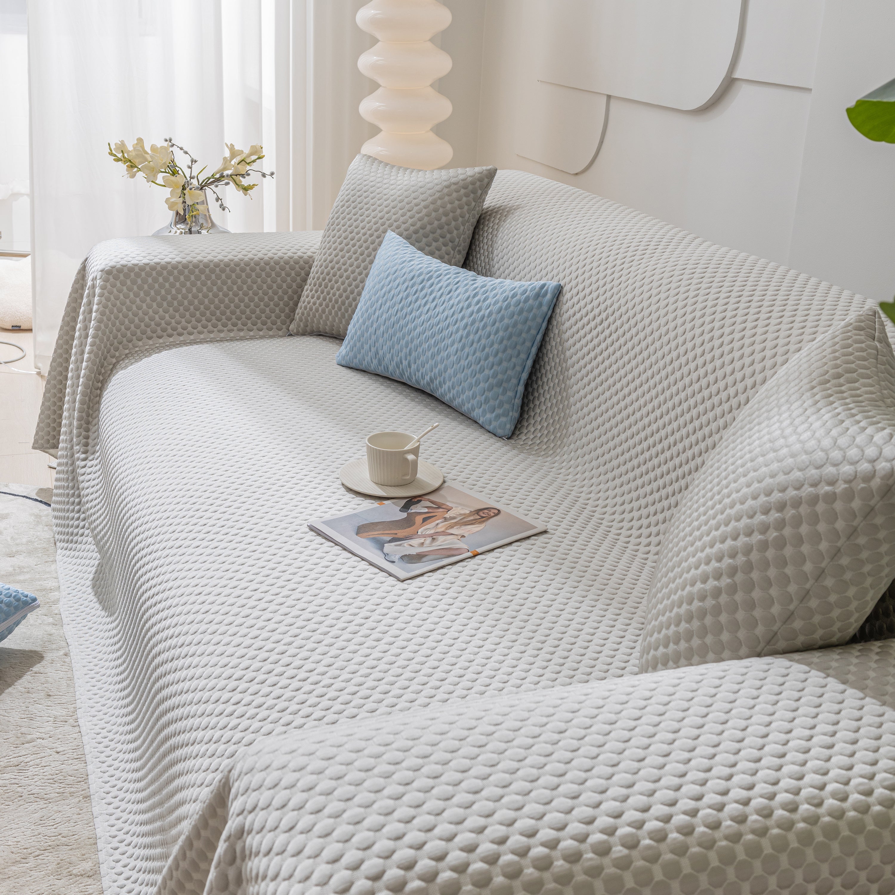 Fashion Granular Textured Sofa Couch Covers, L Shape Sectional Couch Covers, Sofa Covers For Living Room
