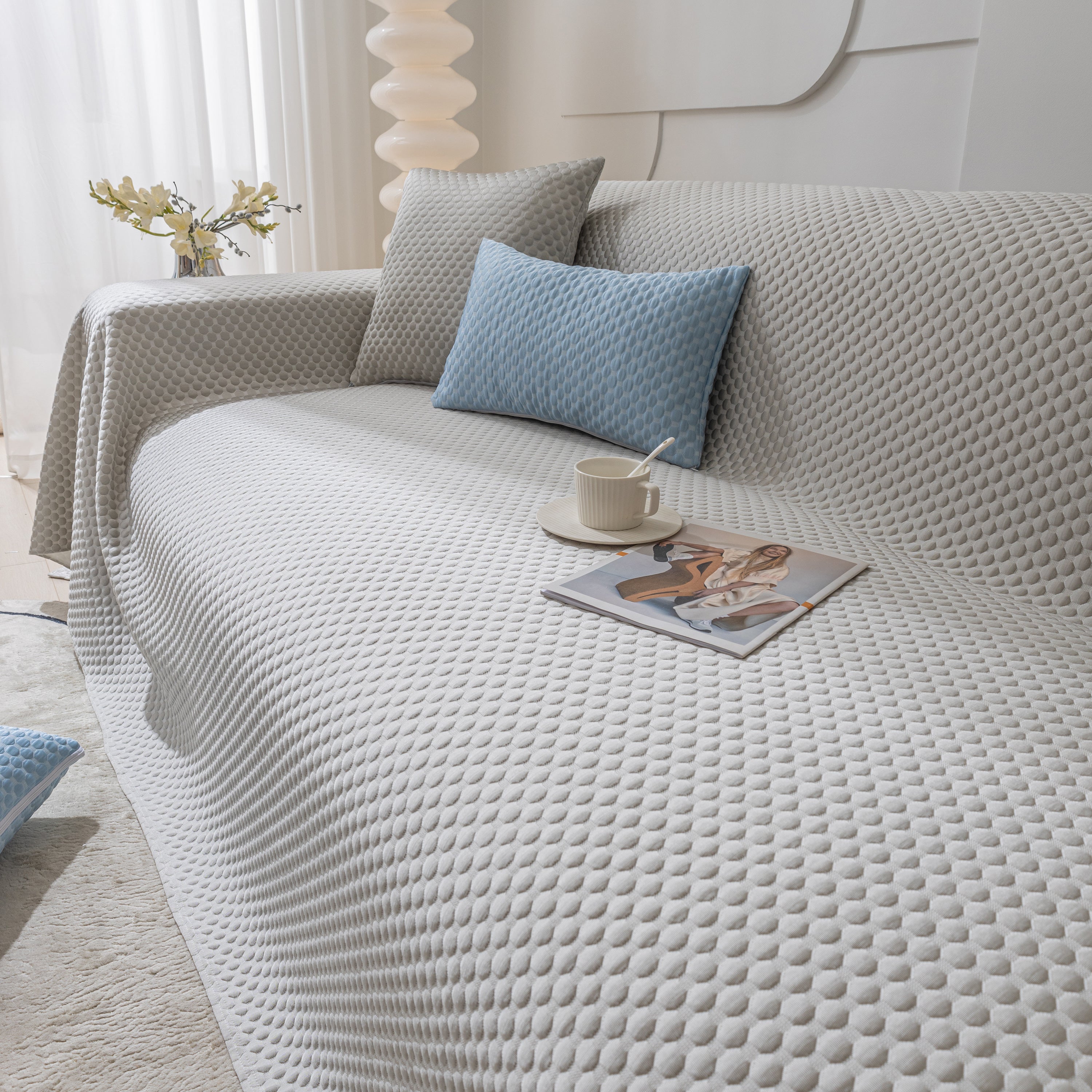Fashion Granular Textured Sofa Couch Covers, L Shape Sectional Couch Covers, Sofa Covers For Living Room