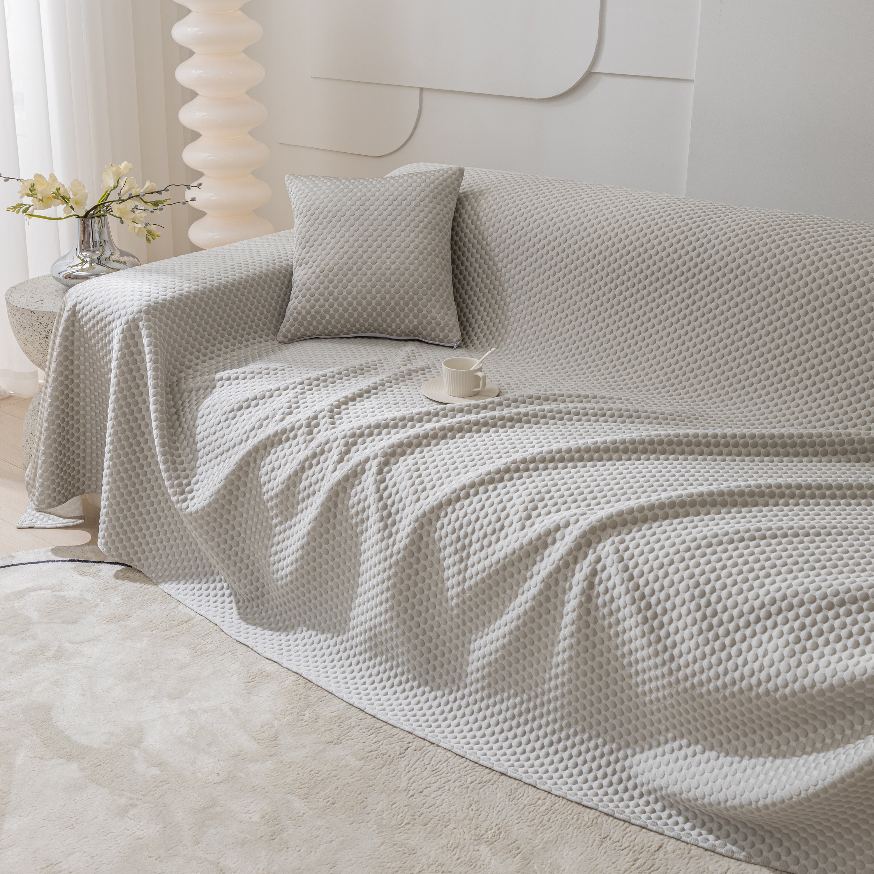 Fashion Granular Textured Sofa Couch Covers, L Shape Sectional Couch Covers, Sofa Covers For Living Room