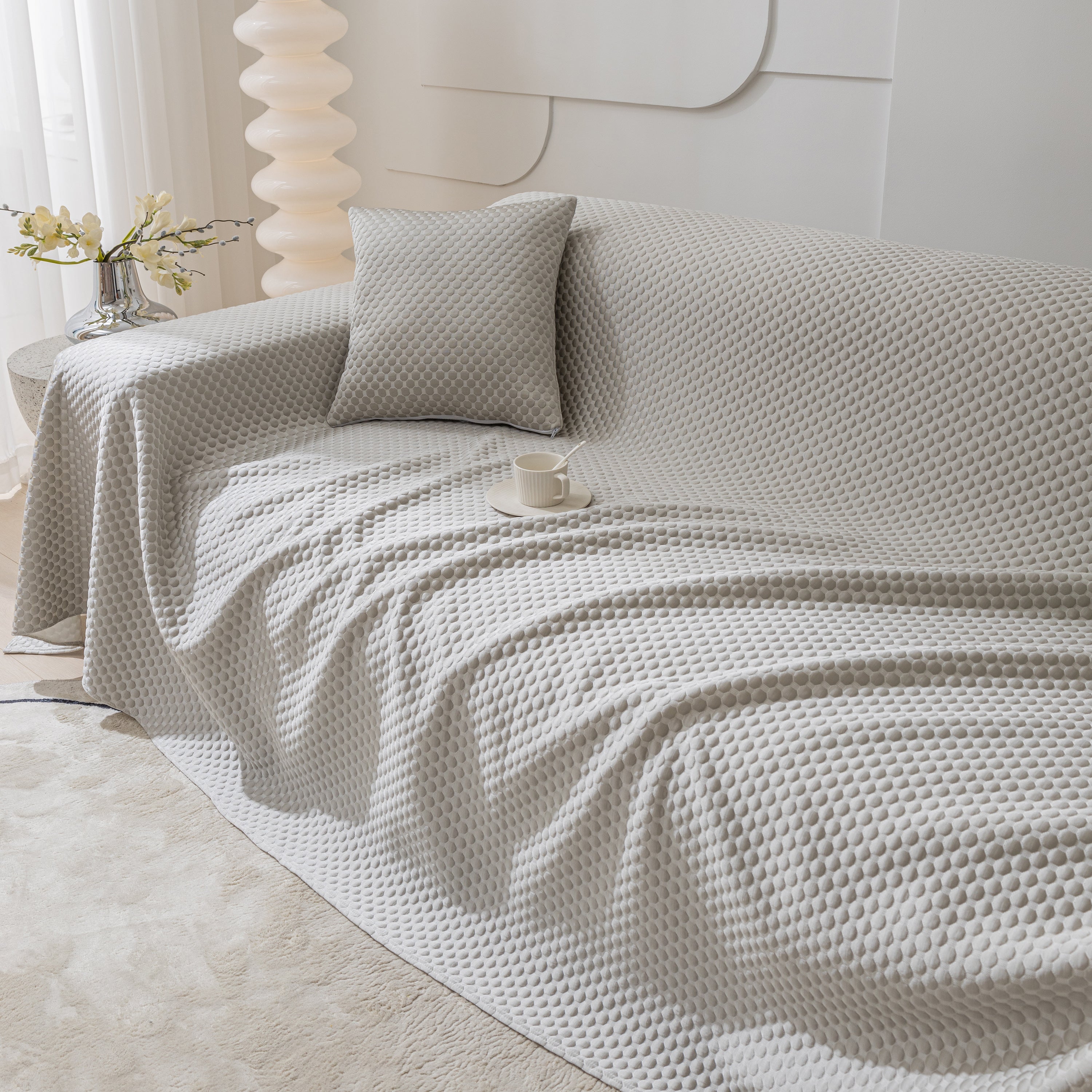 Fashion Granular Textured Sofa Couch Covers, L Shape Sectional Couch Covers, Sofa Covers For Living Room