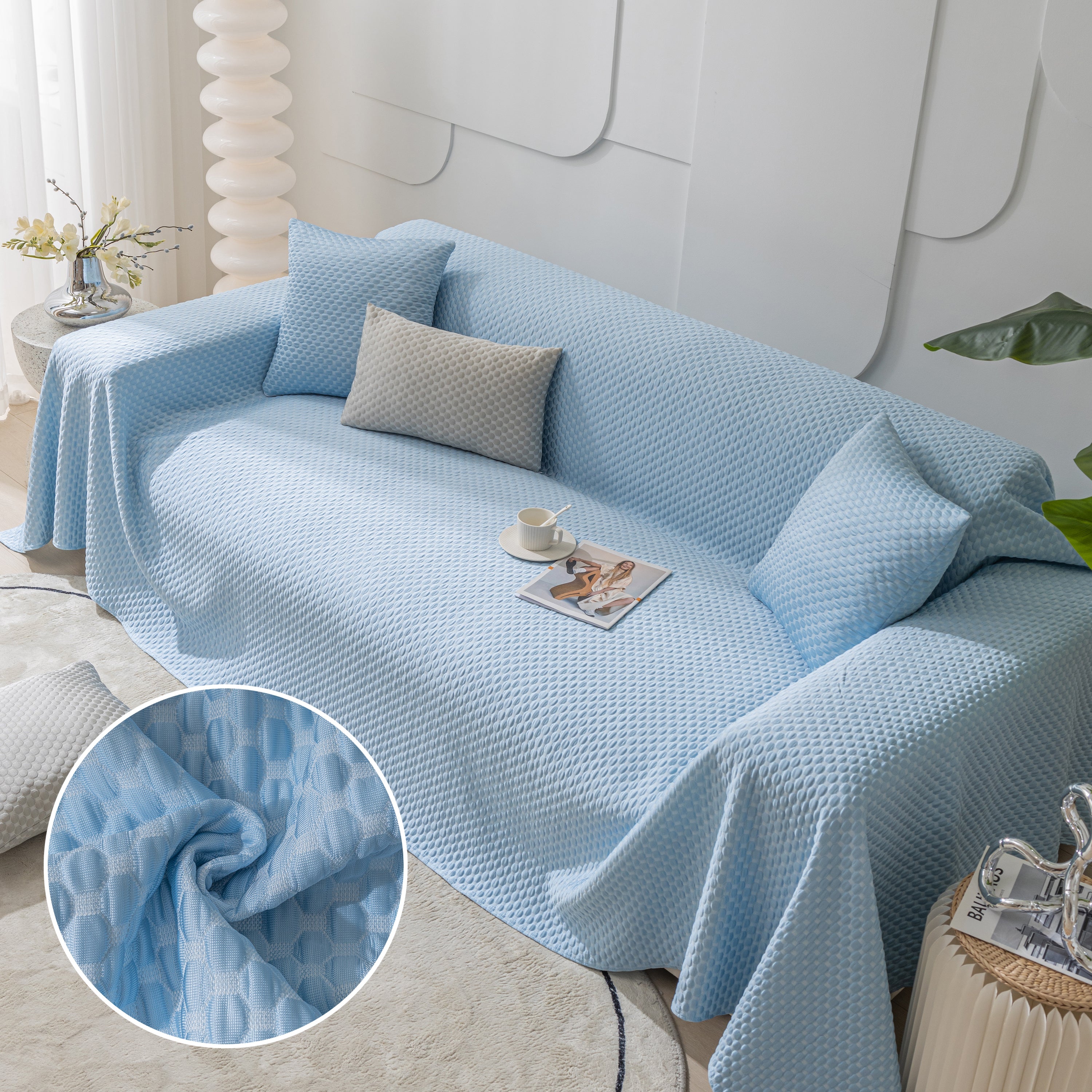 Fashion Granular Textured Sofa Couch Covers, L Shape Sectional Couch Covers, Sofa Covers For Living Room
