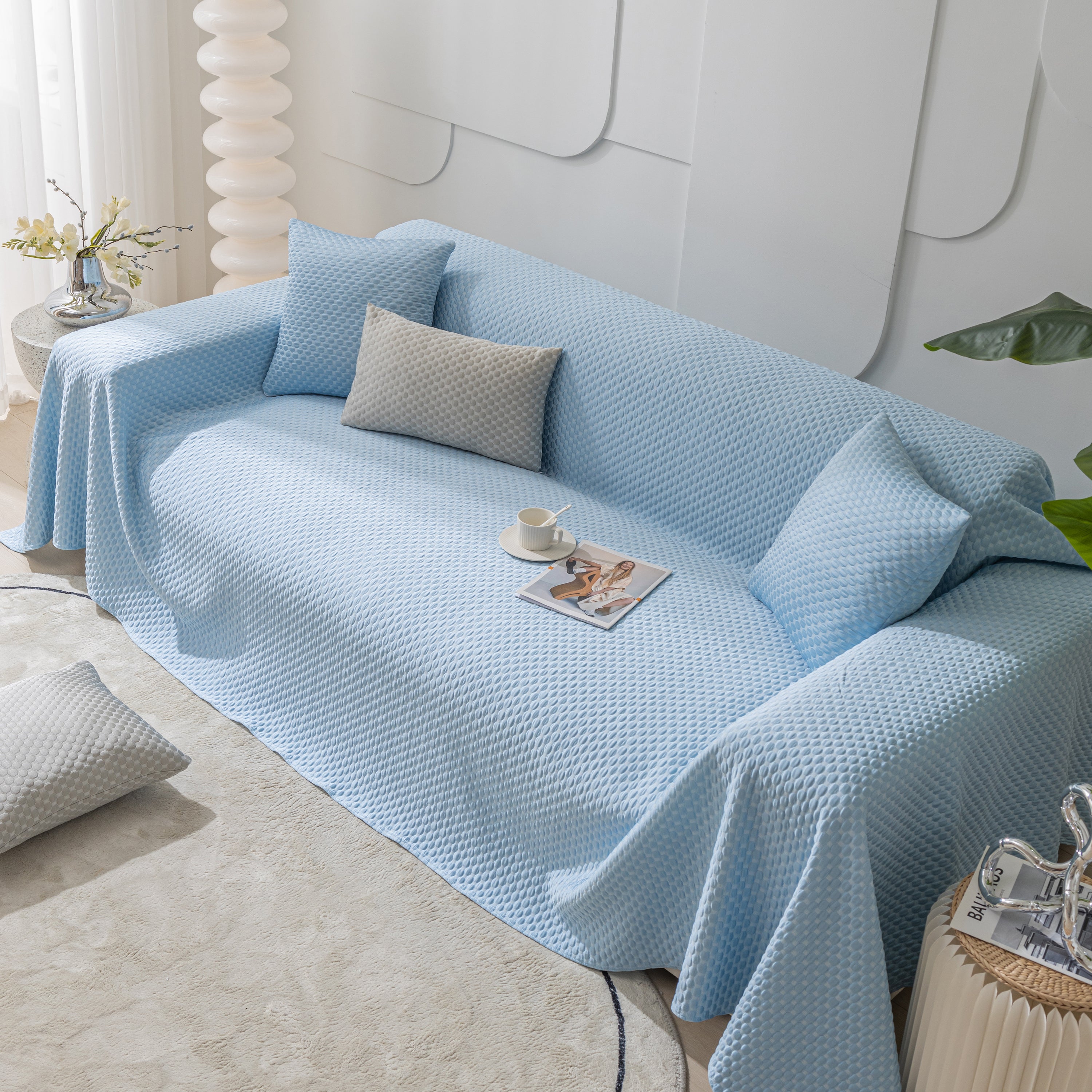 Fashion Granular Textured Sofa Couch Covers, L Shape Sectional Couch Covers, Sofa Covers For Living Room