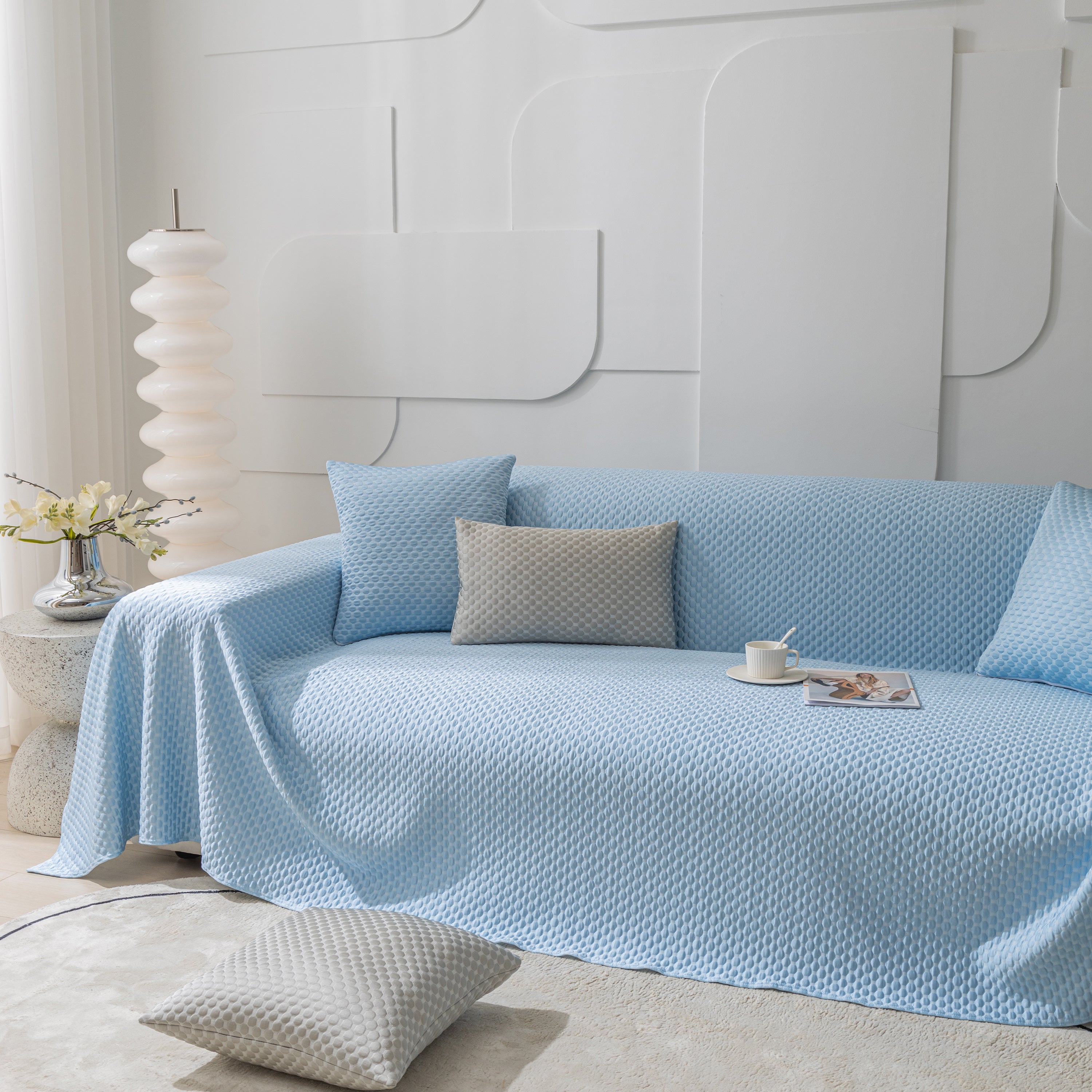 Fashion Granular Textured Sofa Couch Covers, L Shape Sectional Couch Covers, Sofa Covers For Living Room
