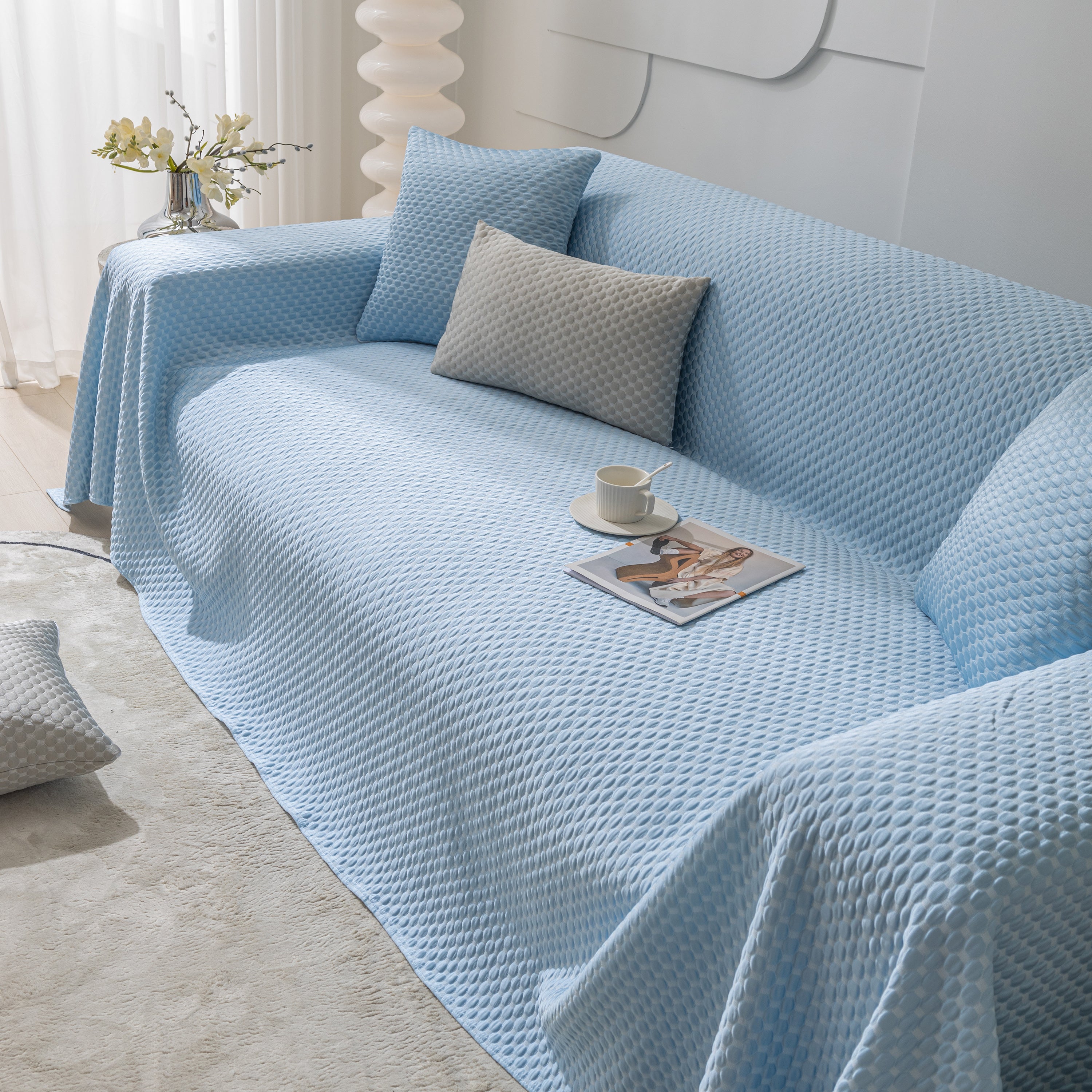 Fashion Granular Textured Sofa Couch Covers, L Shape Sectional Couch Covers, Sofa Covers For Living Room