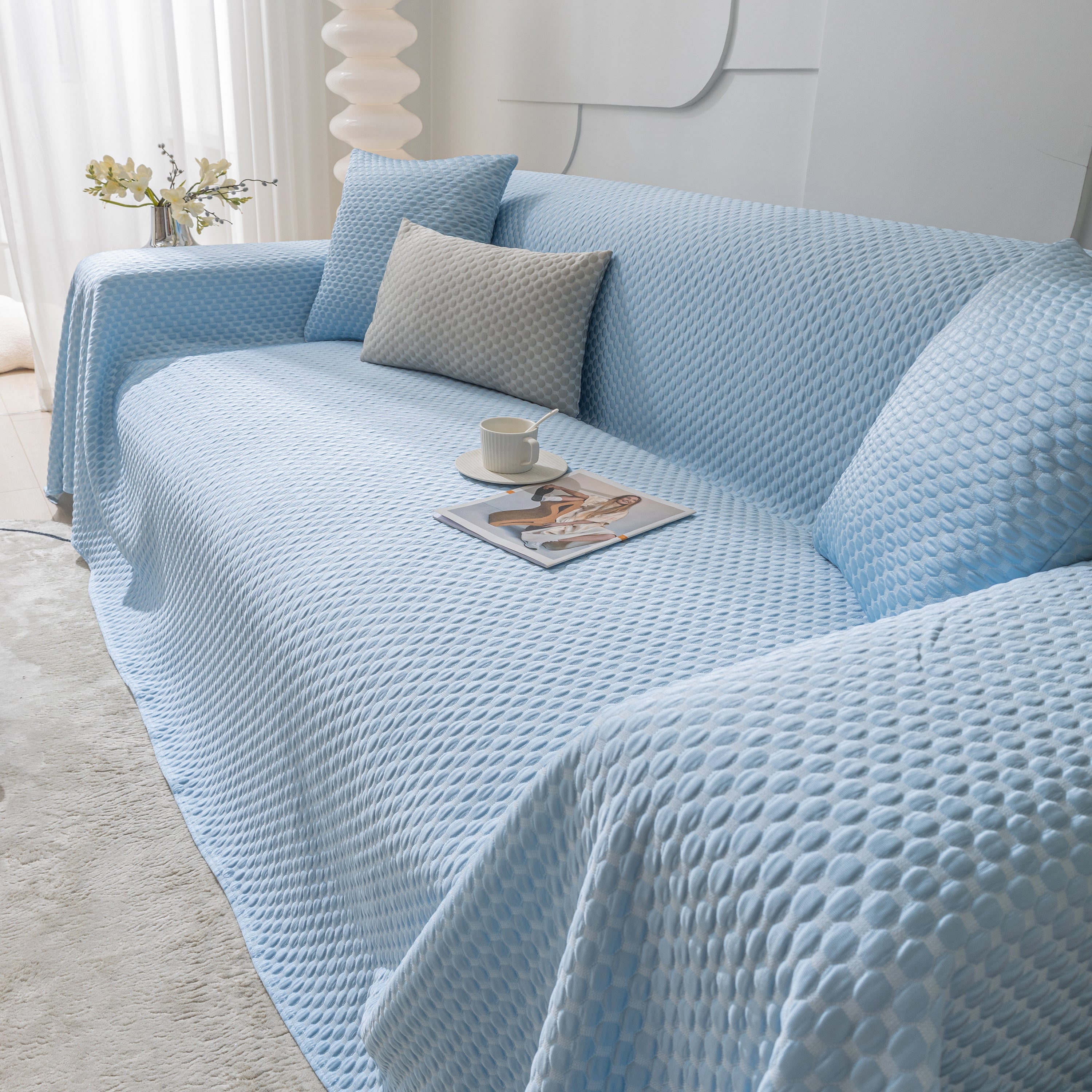 Fashion Granular Textured Sofa Couch Covers, L Shape Sectional Couch Covers, Sofa Covers For Living Room