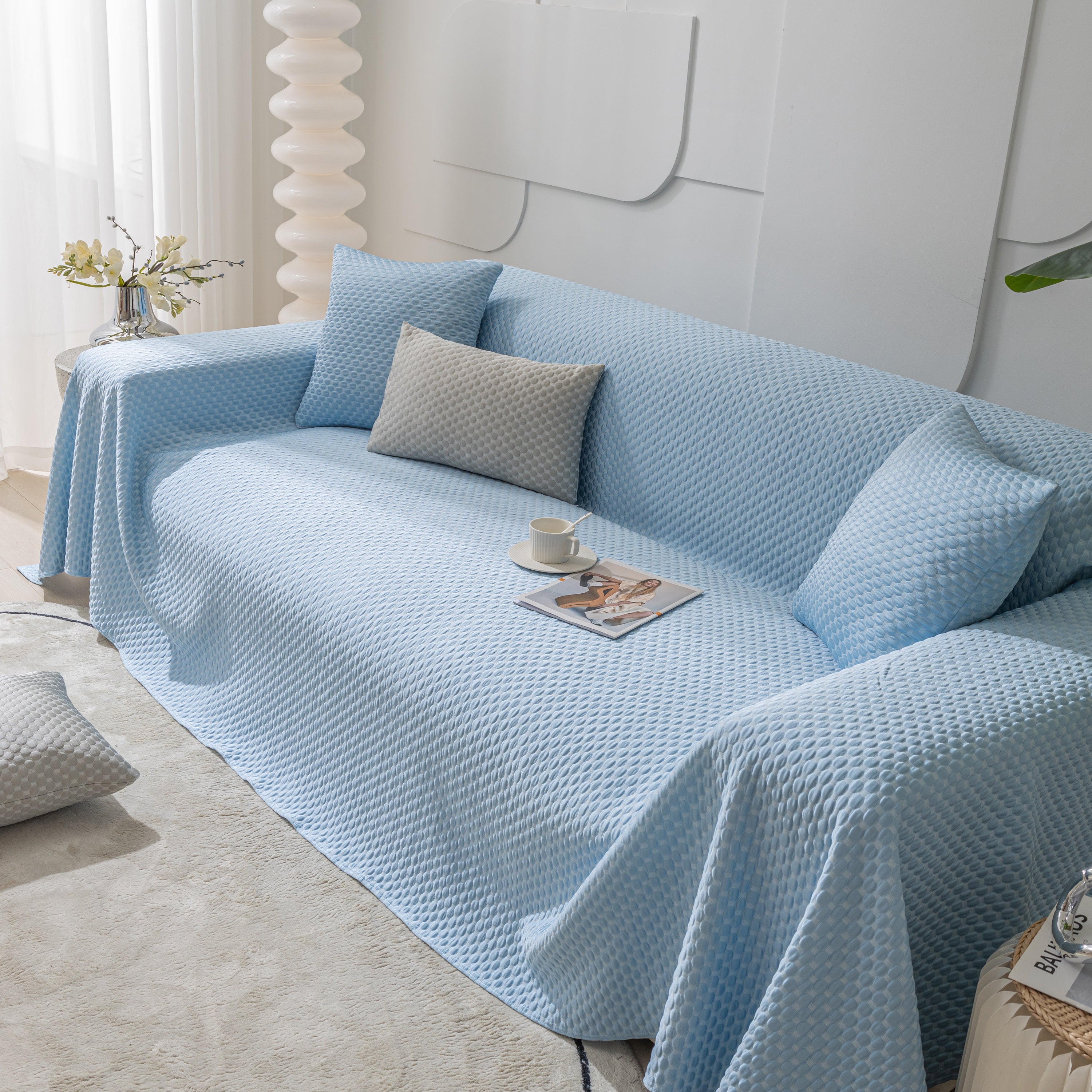 Fashion Granular Textured Sofa Couch Covers, L Shape Sectional Couch Covers, Sofa Covers For Living Room