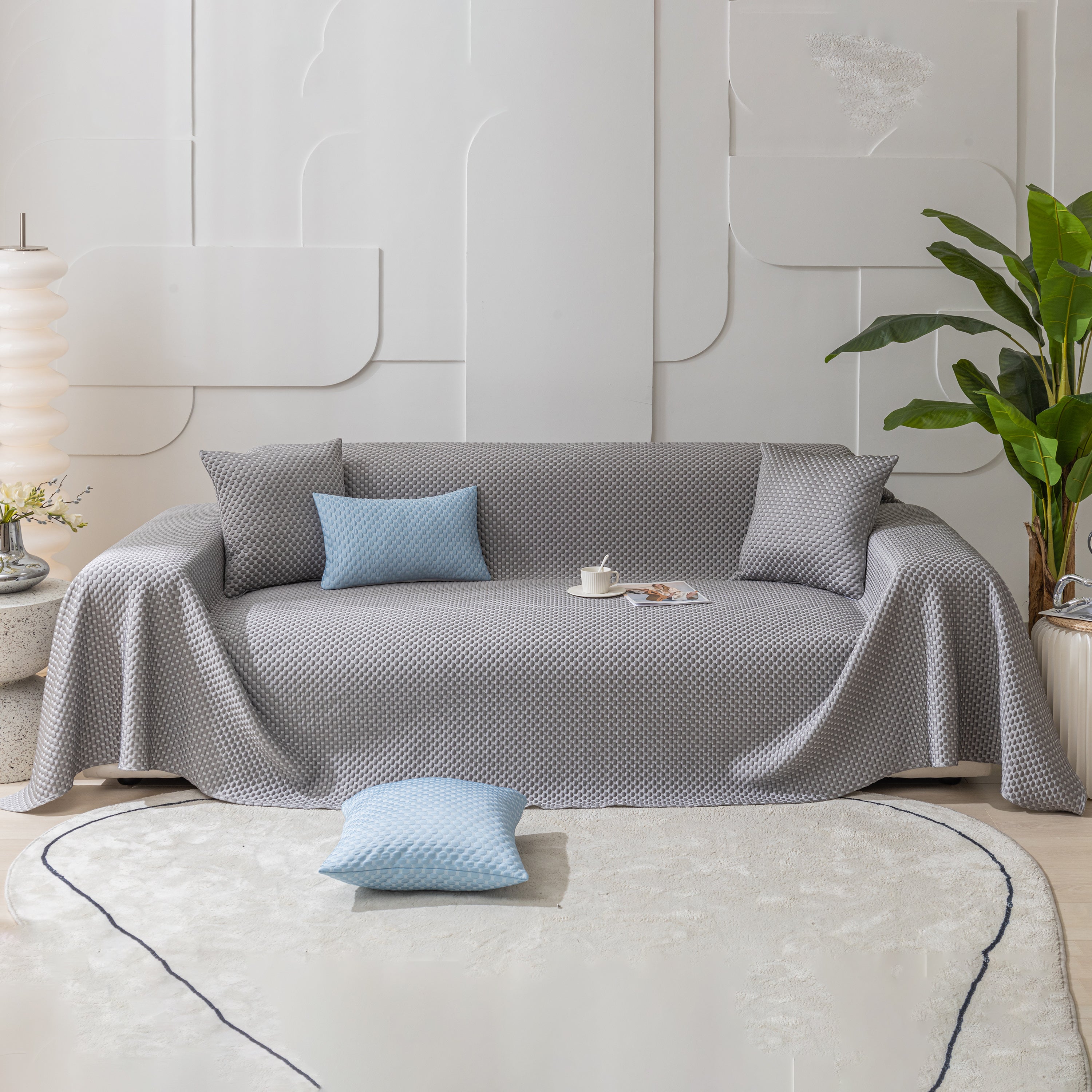 Fashion Granular Textured Sofa Couch Covers, L Shape Sectional Couch Covers, Sofa Covers For Living Room