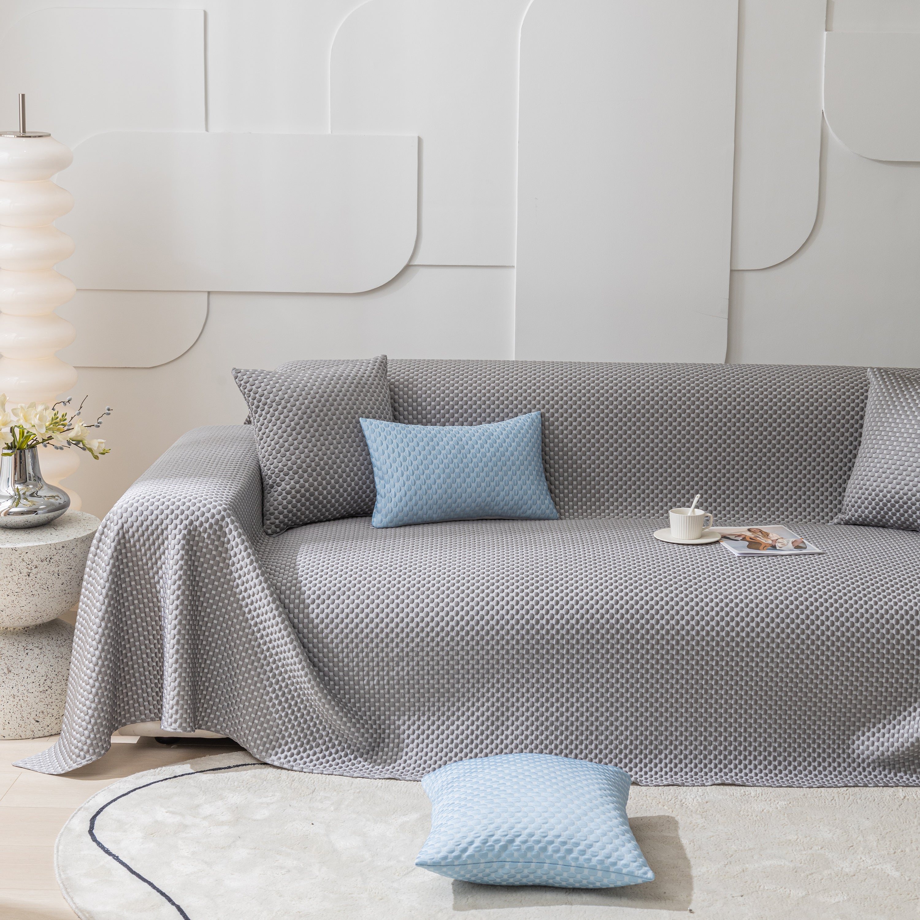Fashion Granular Textured Sofa Couch Covers, L Shape Sectional Couch Covers, Sofa Covers For Living Room