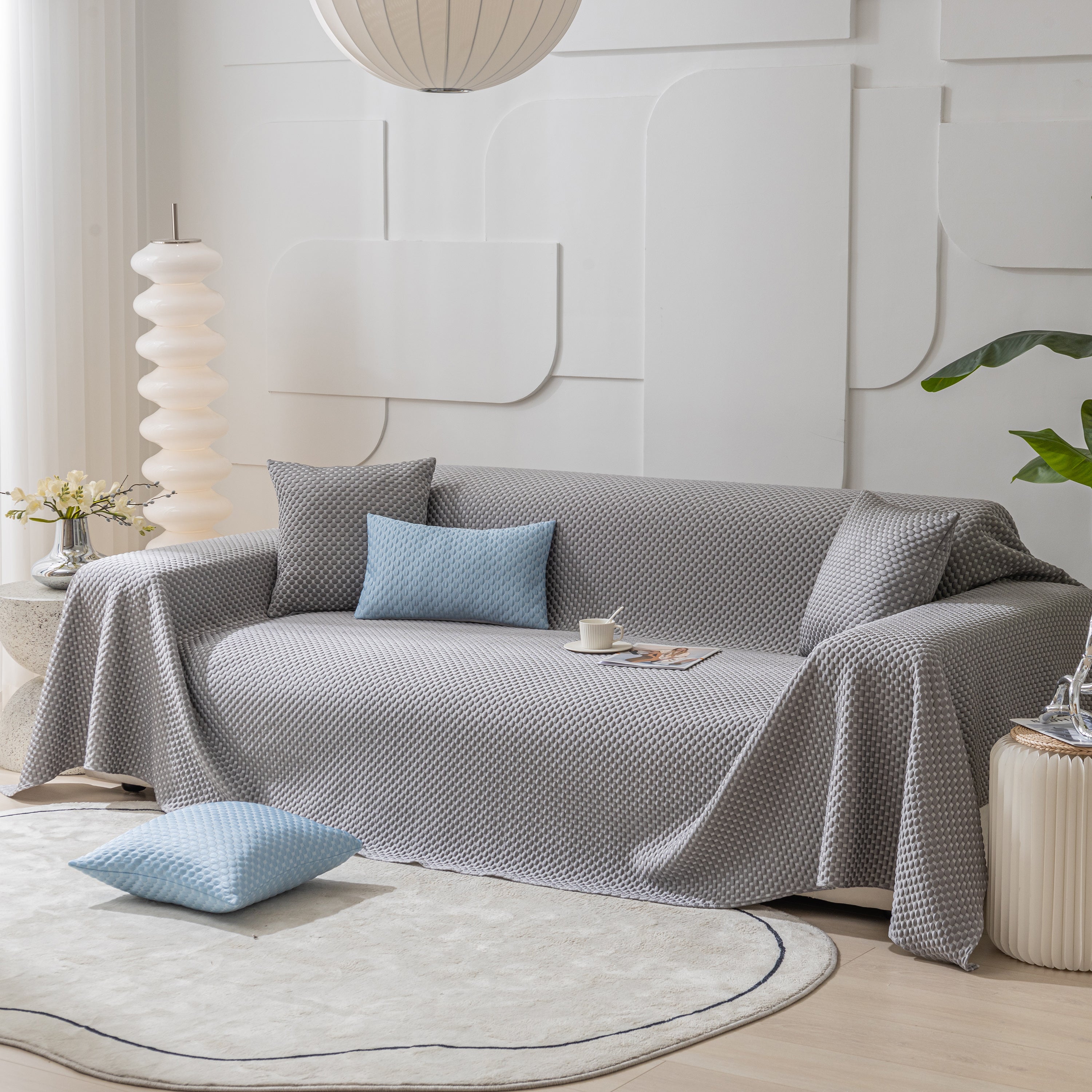 Fashion Granular Textured Sofa Couch Covers, L Shape Sectional Couch Covers, Sofa Covers For Living Room
