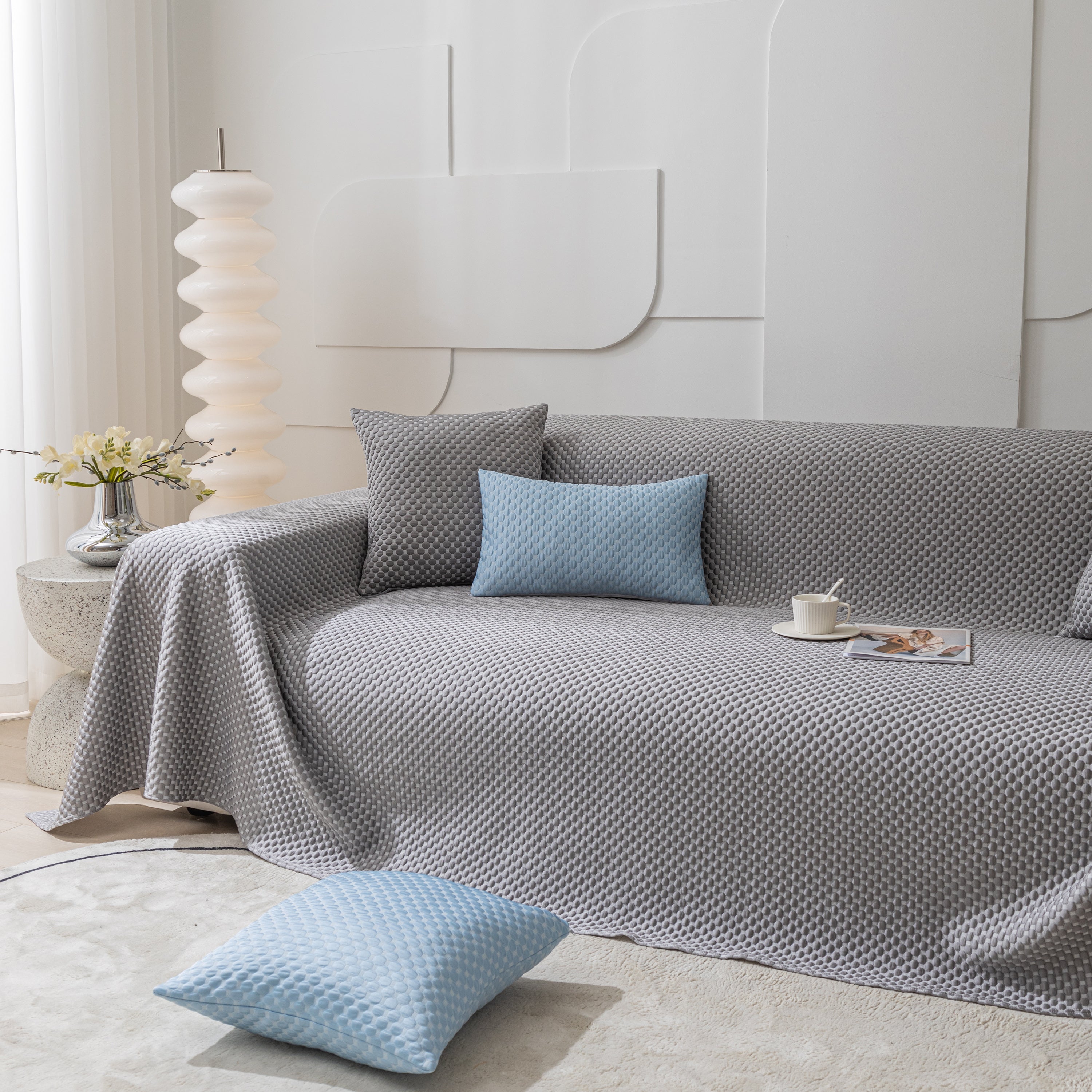 Fashion Granular Textured Sofa Couch Covers, L Shape Sectional Couch Covers, Sofa Covers For Living Room