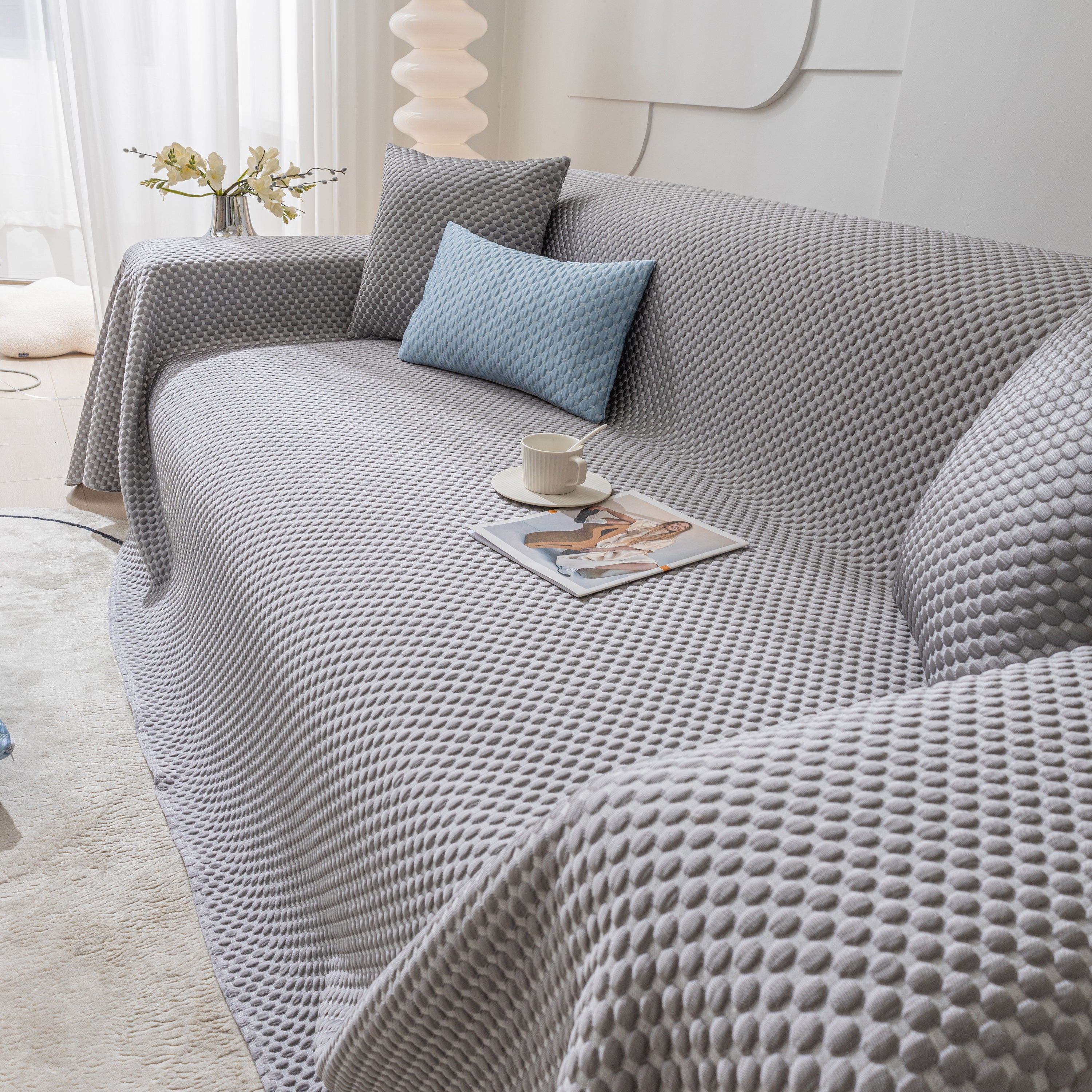 Fashion Granular Textured Sofa Couch Covers, L Shape Sectional Couch Covers, Sofa Covers For Living Room