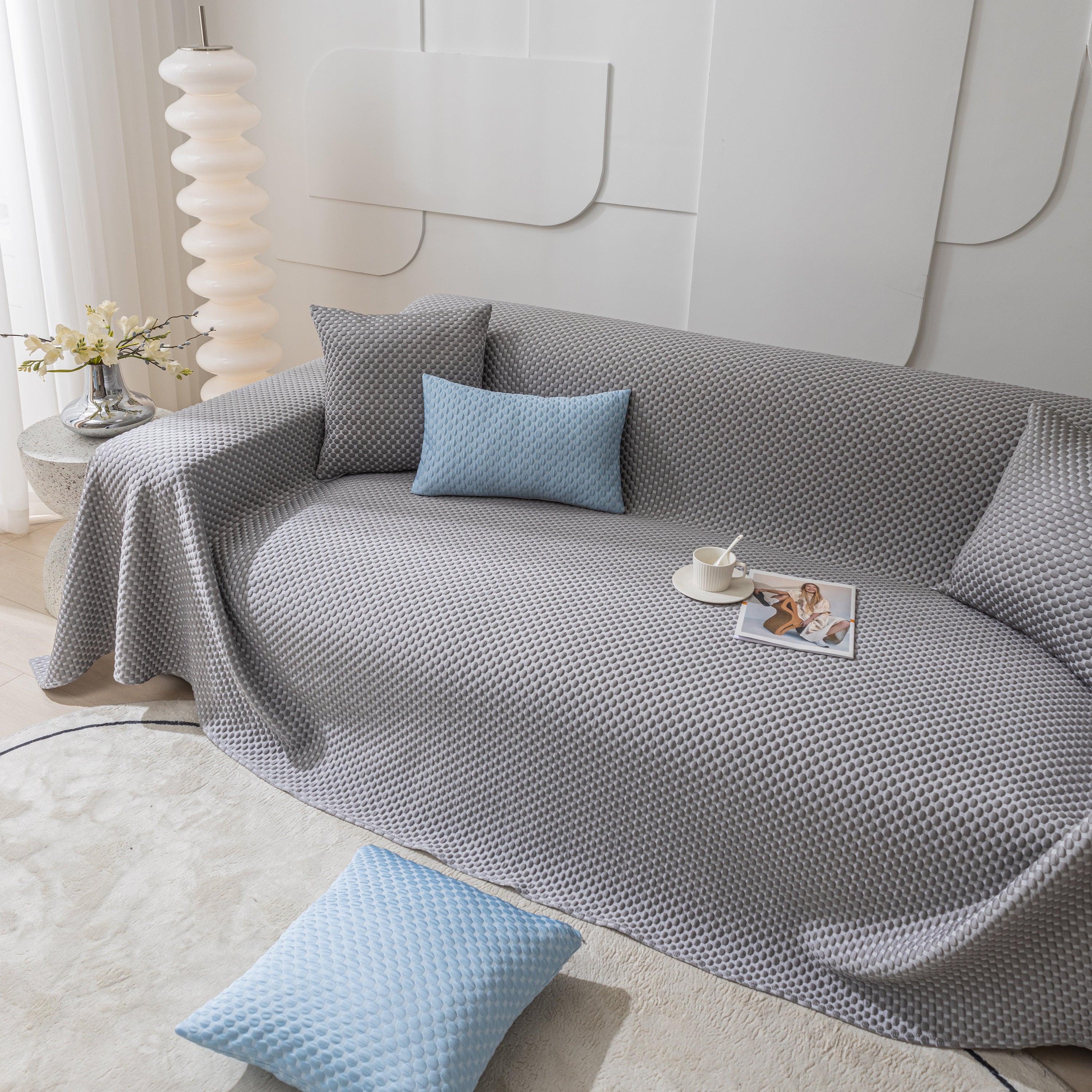 Fashion Granular Textured Sofa Couch Covers, L Shape Sectional Couch Covers, Sofa Covers For Living Room