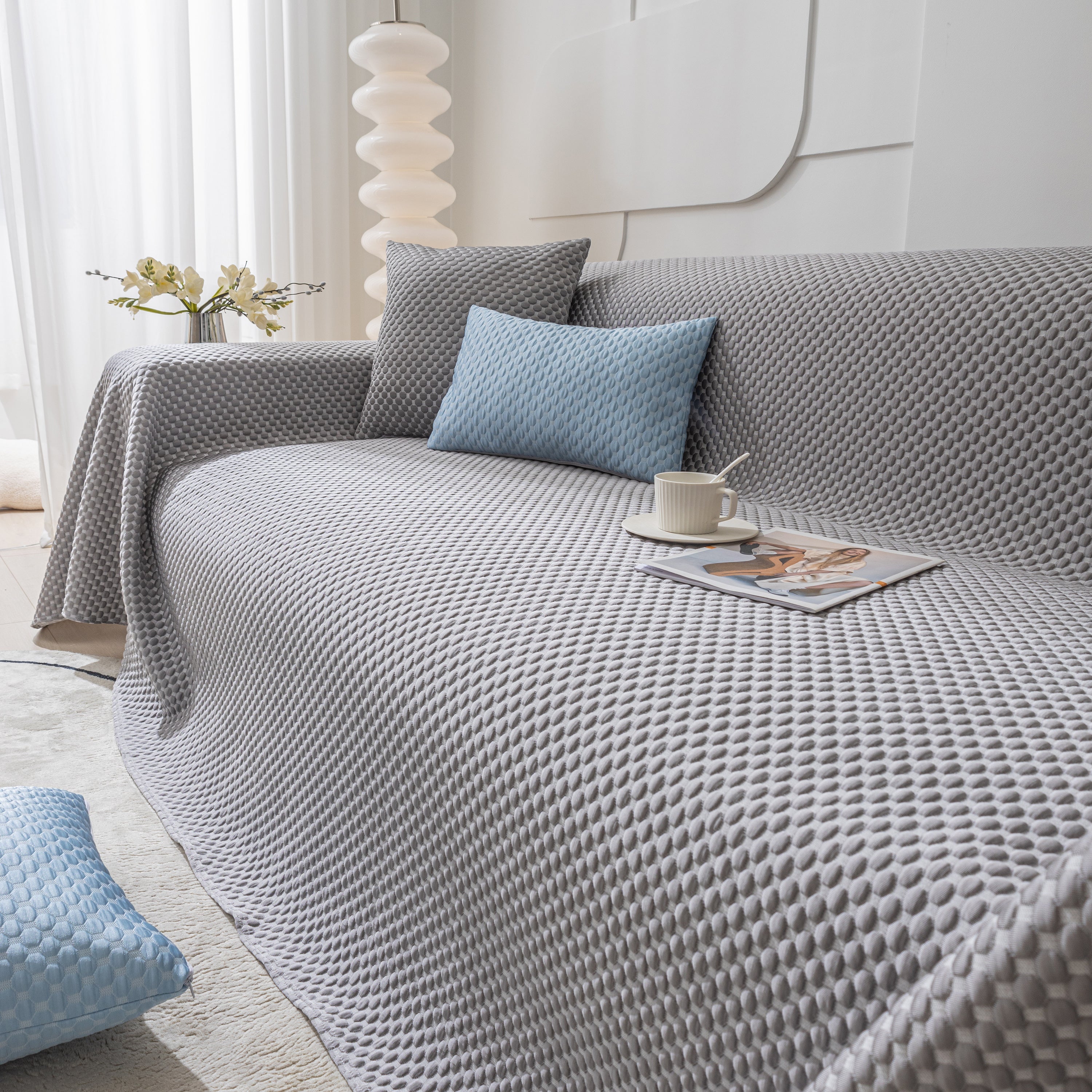 Fashion Granular Textured Sofa Couch Covers, L Shape Sectional Couch Covers, Sofa Covers For Living Room