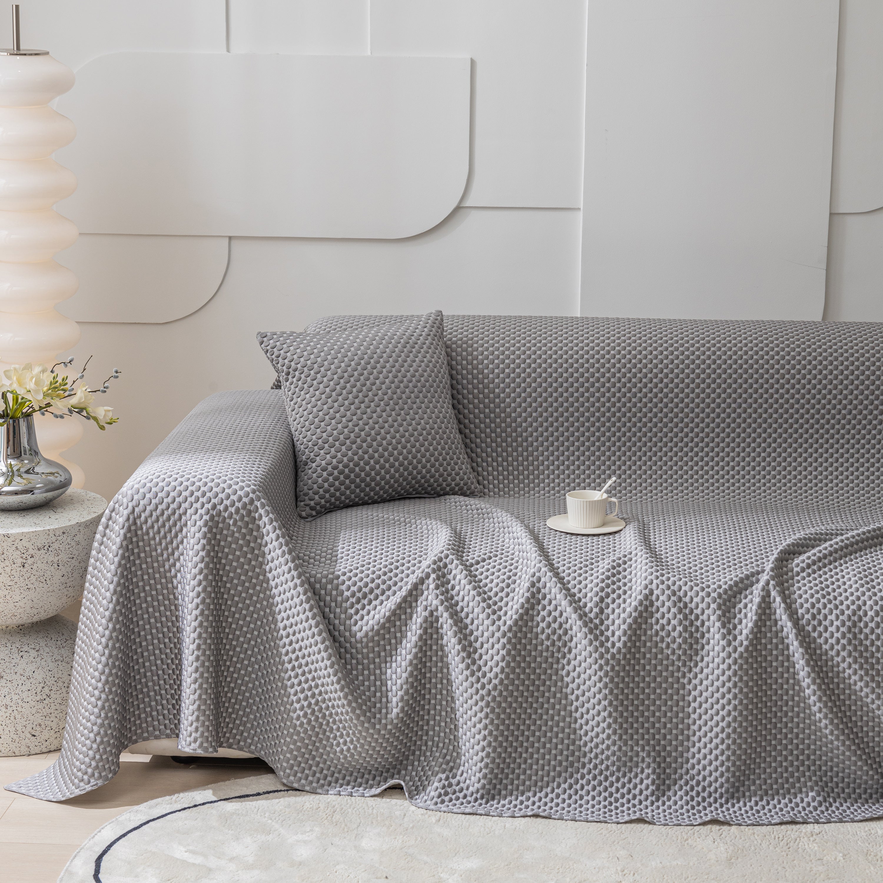 Fashion Granular Textured Sofa Couch Covers, L Shape Sectional Couch Covers, Sofa Covers For Living Room