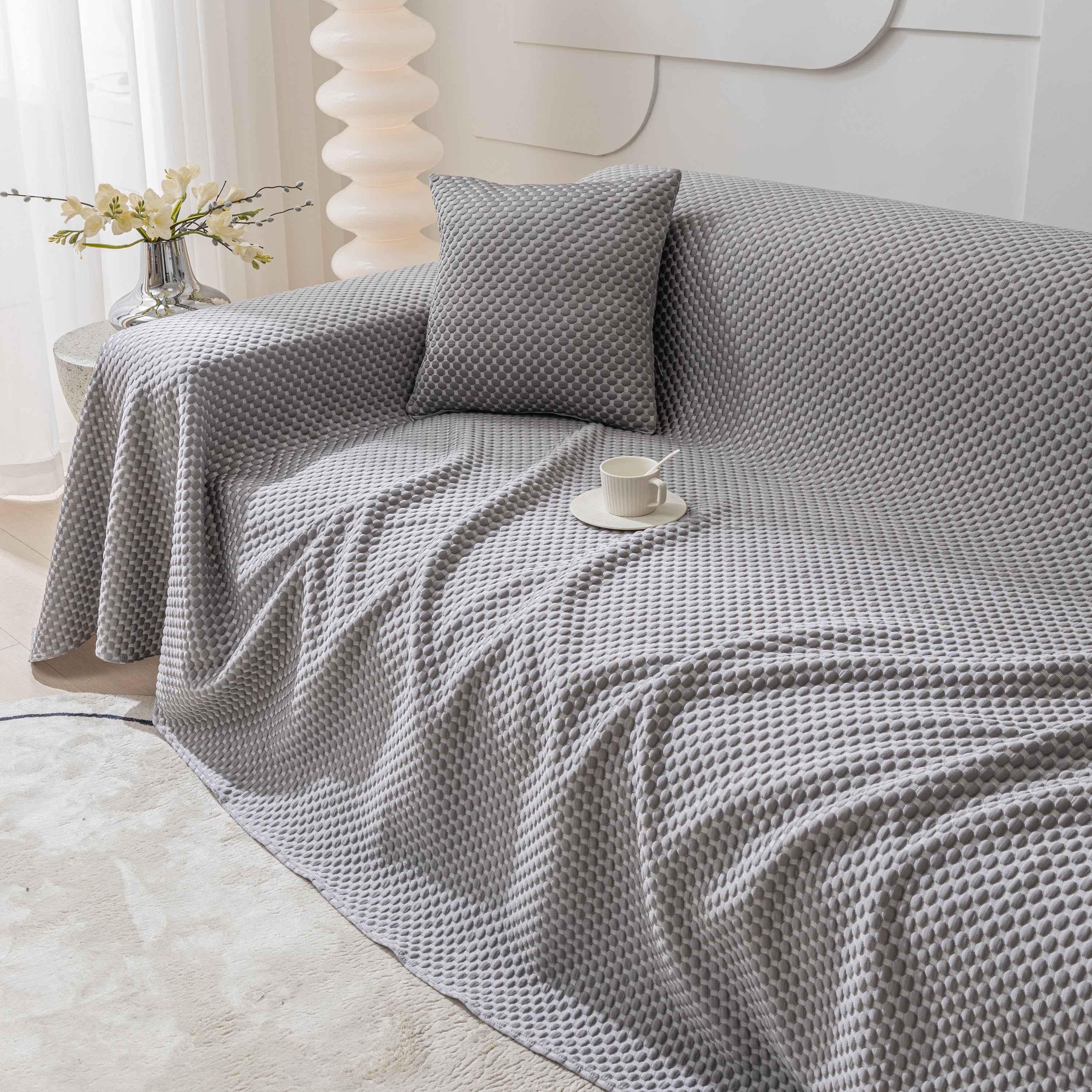Fashion Granular Textured Sofa Couch Covers, L Shape Sectional Couch Covers, Sofa Covers For Living Room