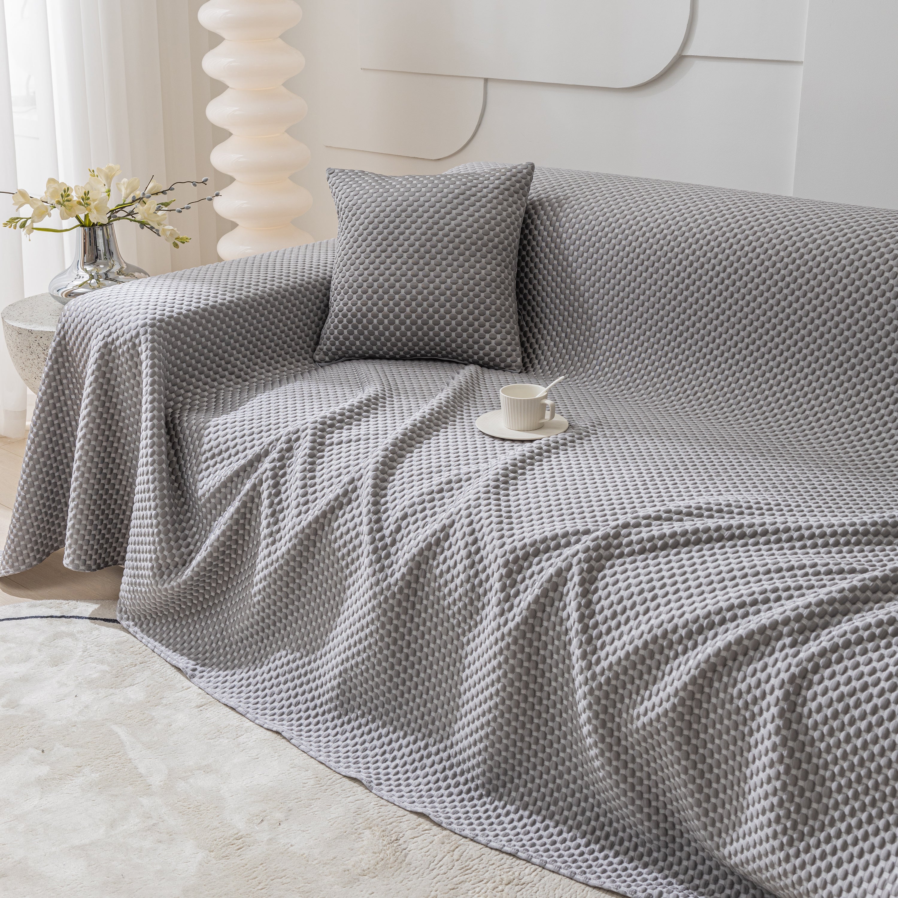 Fashion Granular Textured Sofa Couch Covers, L Shape Sectional Couch Covers, Sofa Covers For Living Room