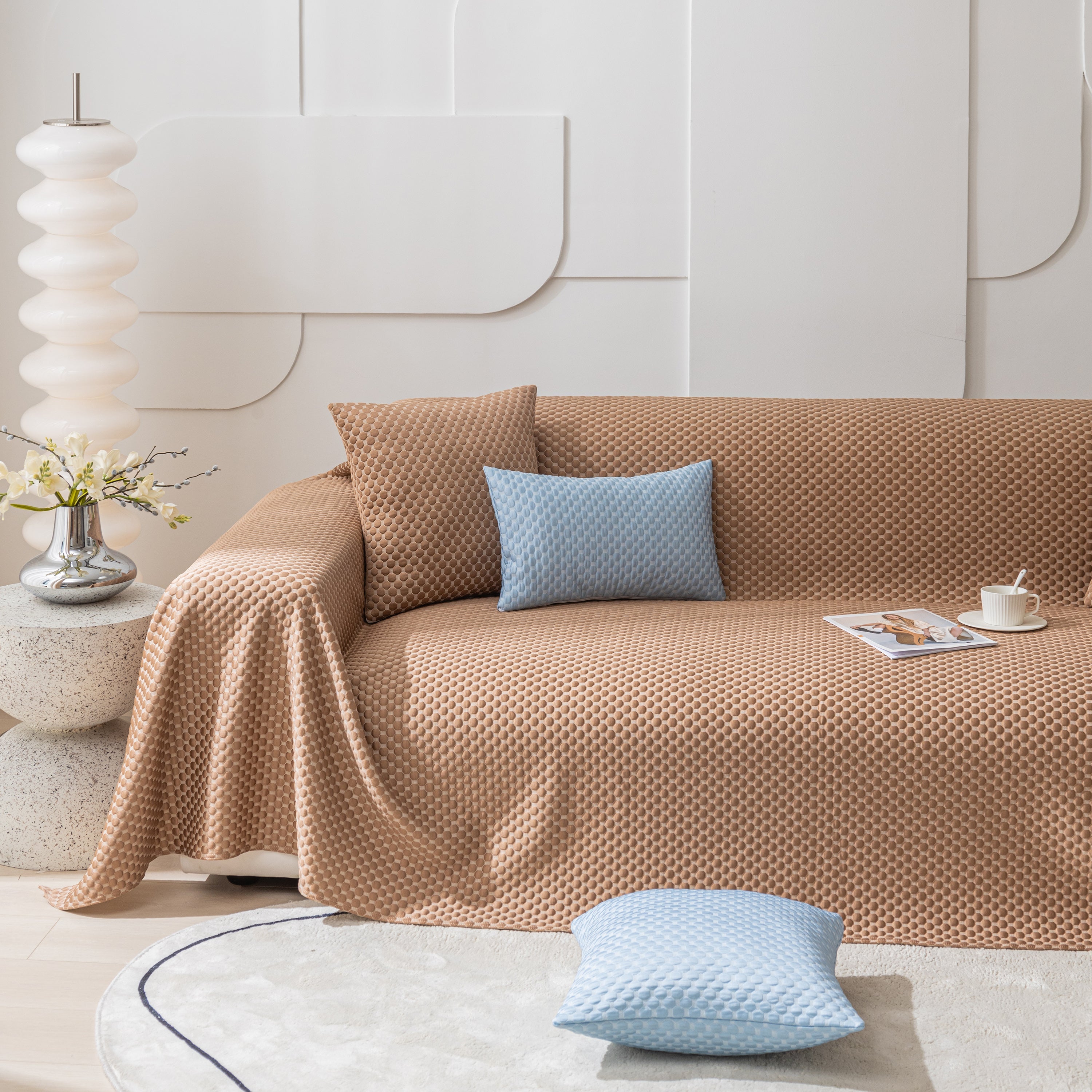 Fashion Granular Textured Sofa Couch Covers, L Shape Sectional Couch Covers, Sofa Covers For Living Room