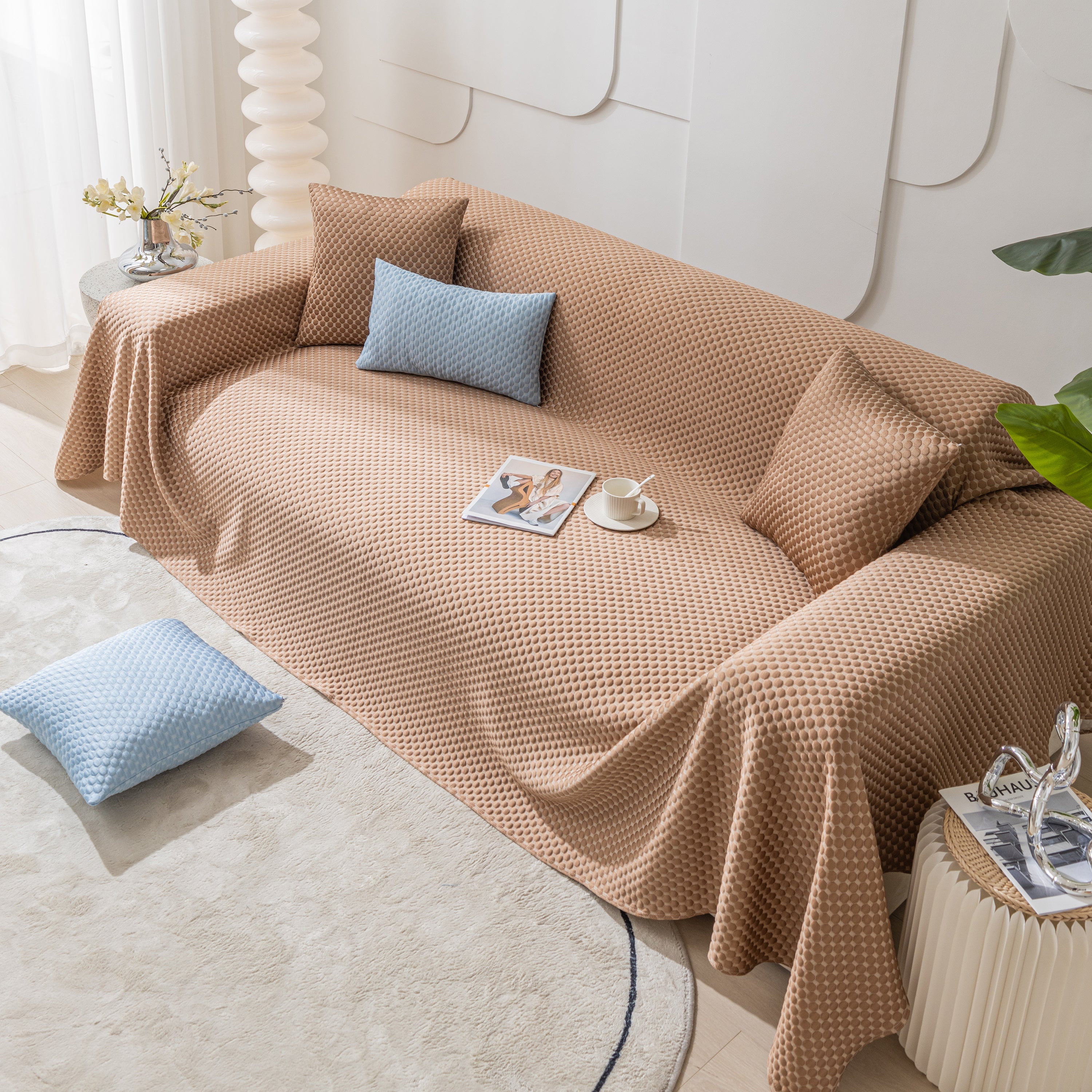 Fashion Granular Textured Sofa Couch Covers, L Shape Sectional Couch Covers, Sofa Covers For Living Room