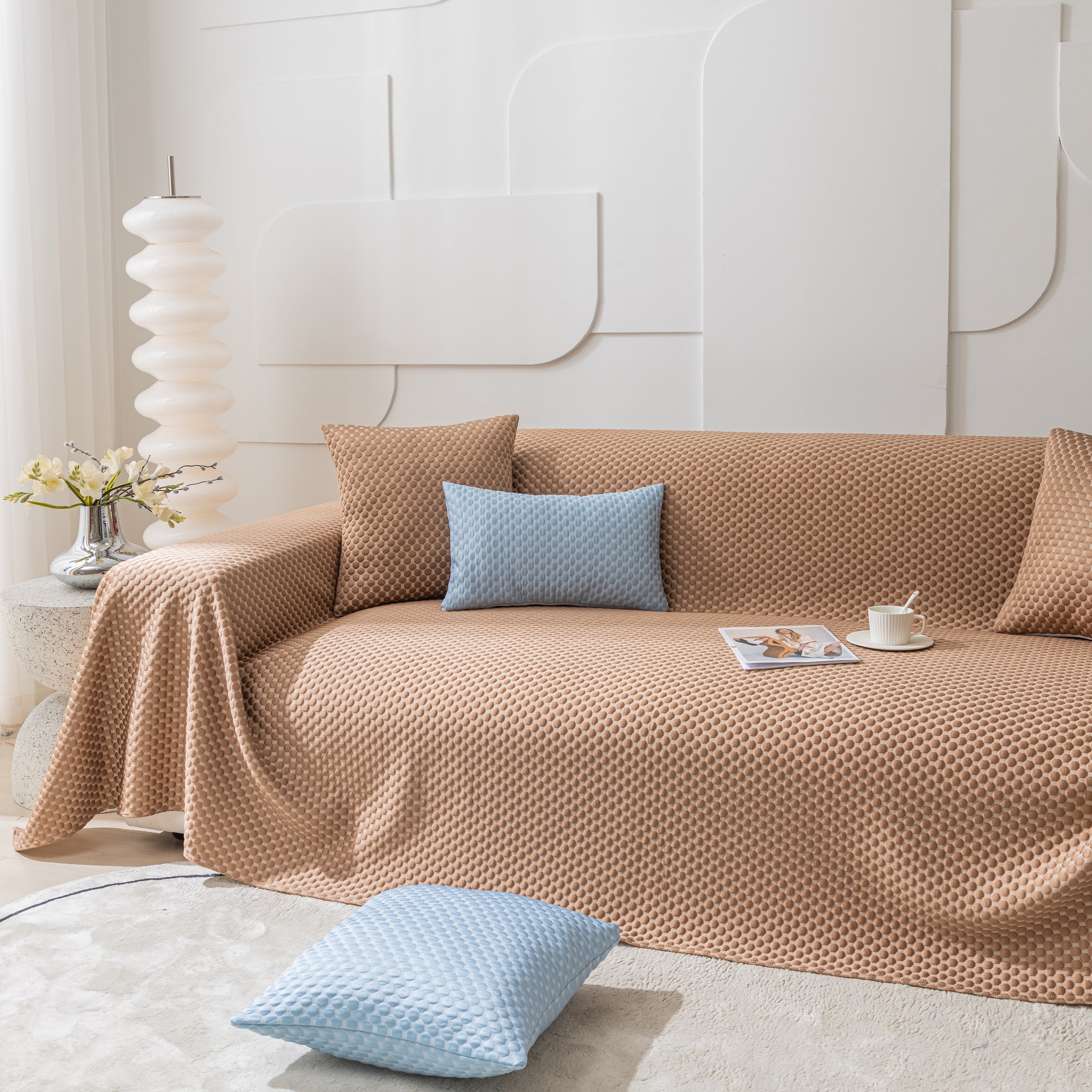 Fashion Granular Textured Sofa Couch Covers, L Shape Sectional Couch Covers, Sofa Covers For Living Room