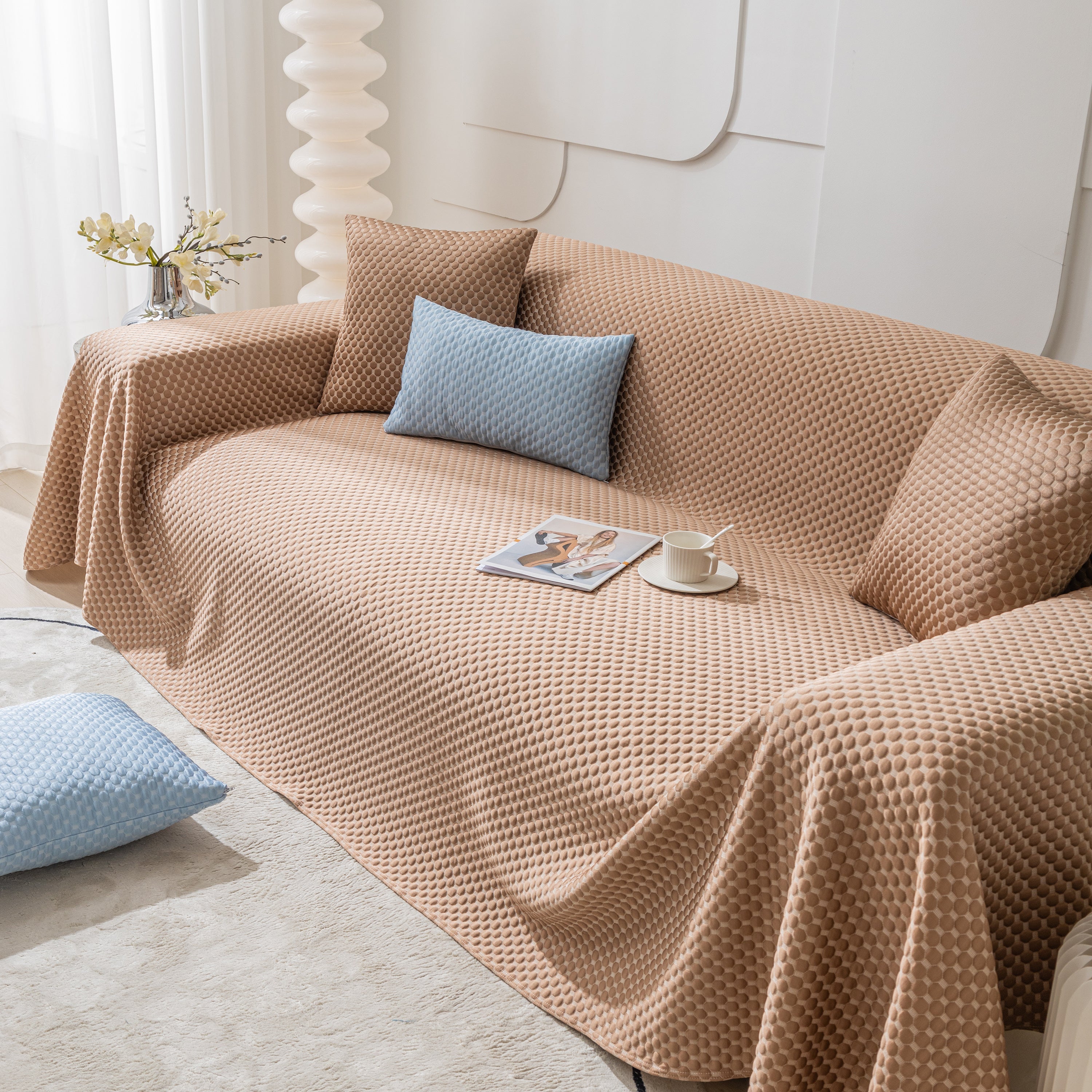 Fashion Granular Textured Sofa Couch Covers, L Shape Sectional Couch Covers, Sofa Covers For Living Room