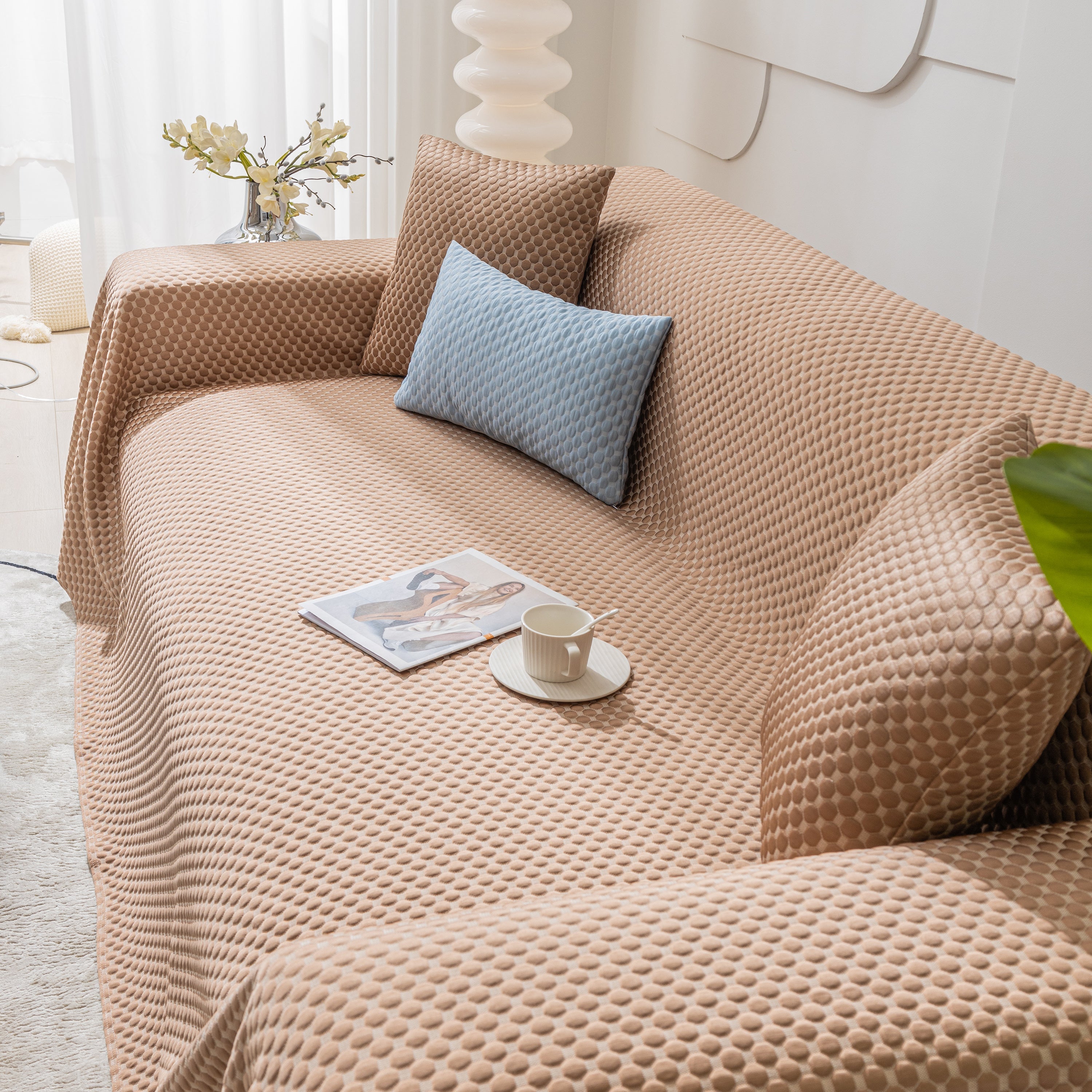 Fashion Granular Textured Sofa Couch Covers, L Shape Sectional Couch Covers, Sofa Covers For Living Room