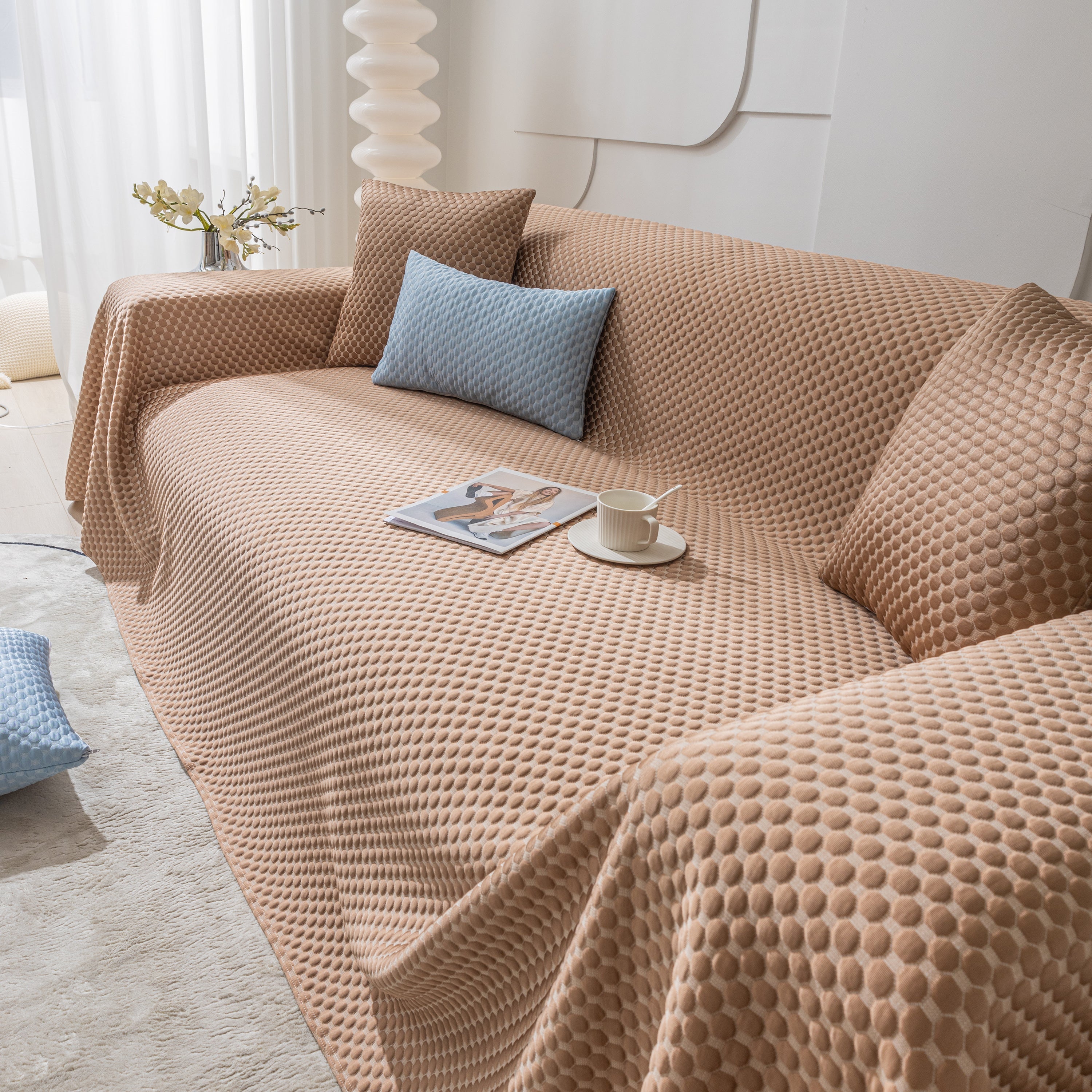 Fashion Granular Textured Sofa Couch Covers, L Shape Sectional Couch Covers, Sofa Covers For Living Room