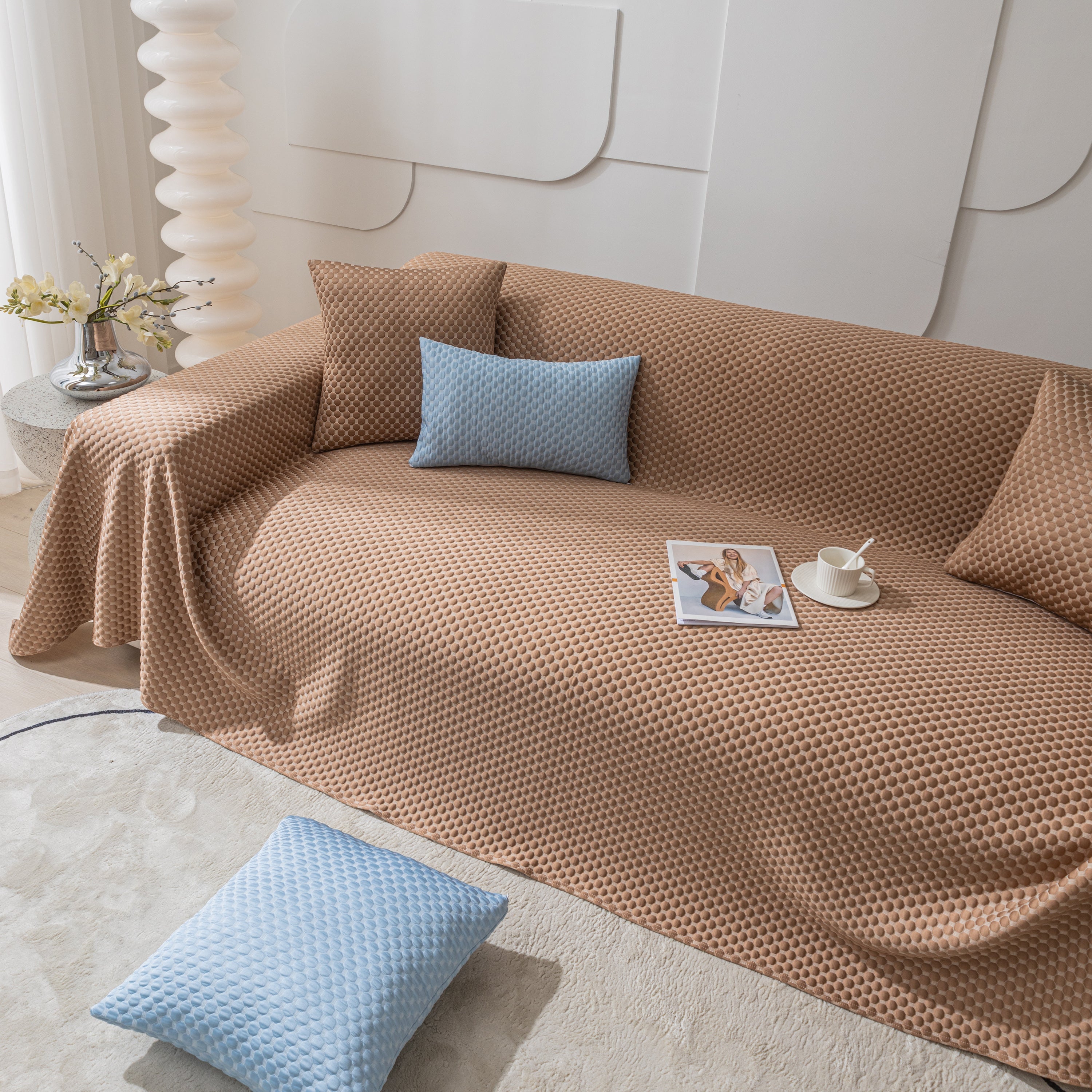Fashion Granular Textured Sofa Couch Covers, L Shape Sectional Couch Covers, Sofa Covers For Living Room