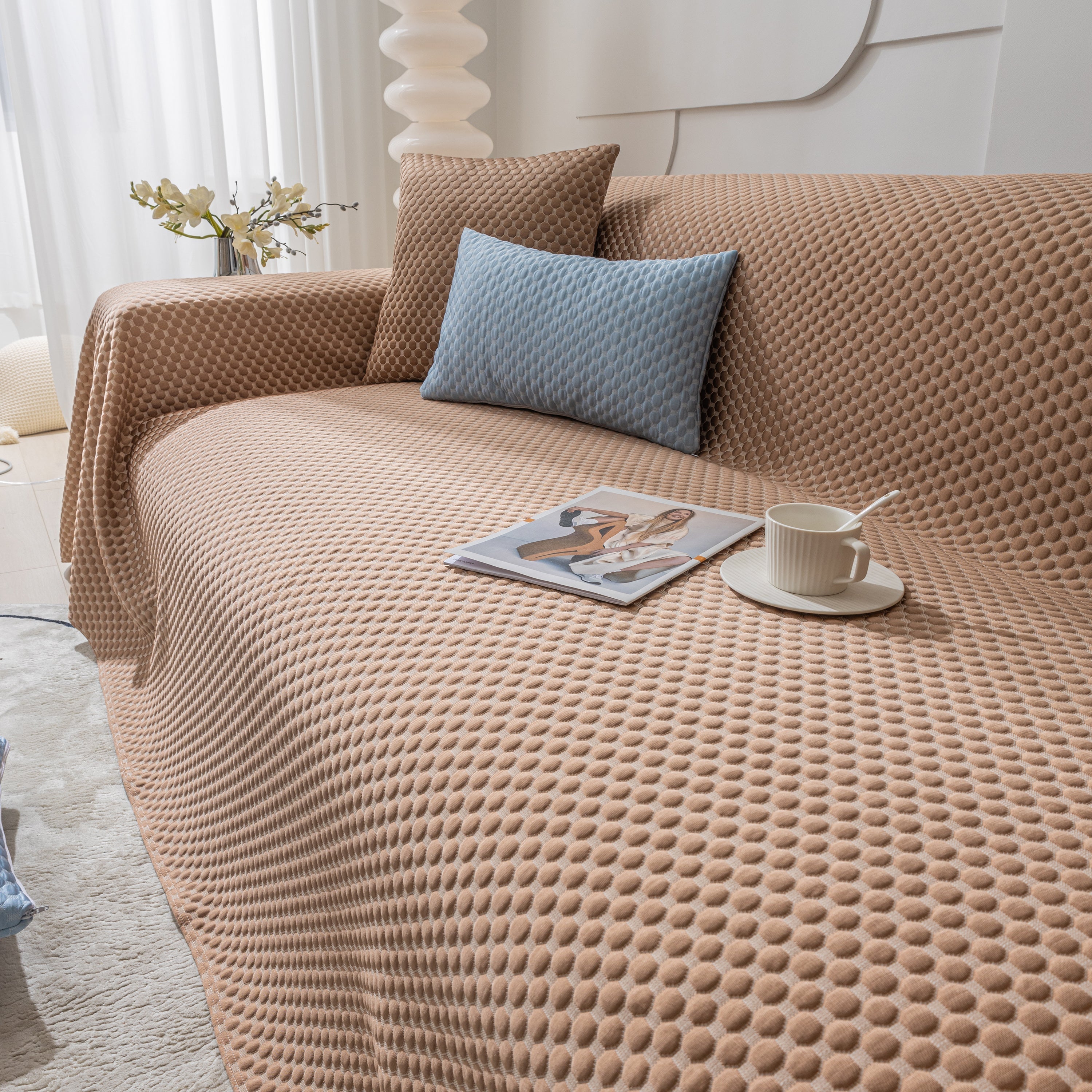 Fashion Granular Textured Sofa Couch Covers, L Shape Sectional Couch Covers, Sofa Covers For Living Room